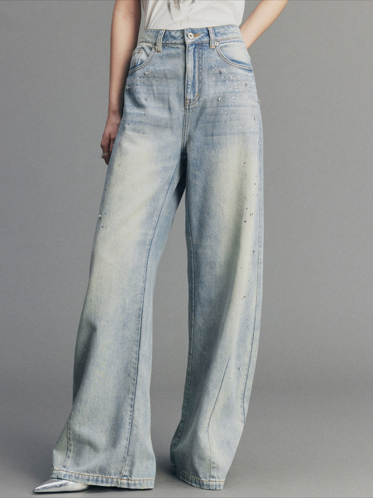 Retro Diamond Washed Jeans