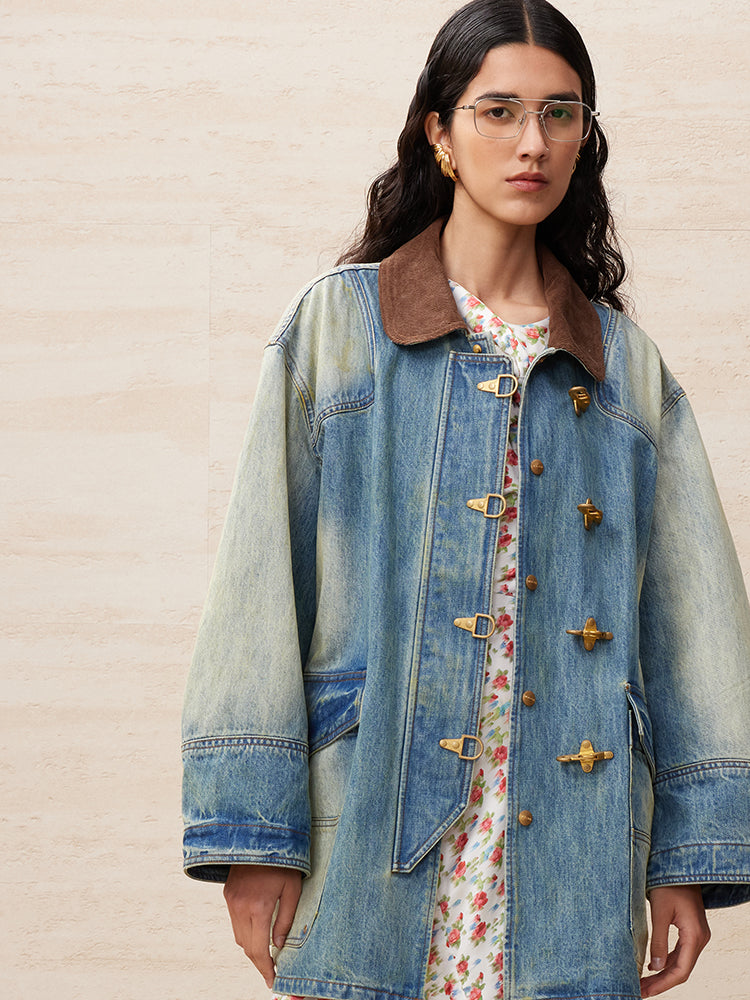 Uooyaa club washed denim jacket