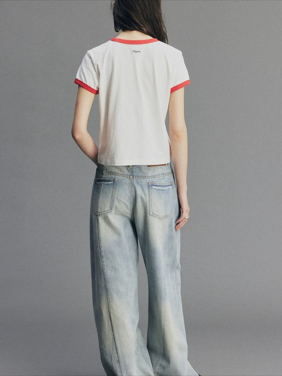 Retro Diamond Washed Jeans