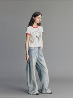 Retro Diamond Washed Jeans