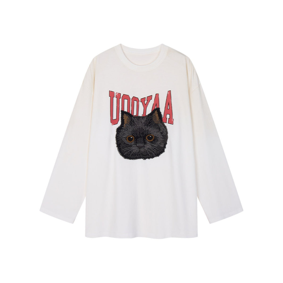 Embroidered Rock 'n' Roll Cat Sweatshirt