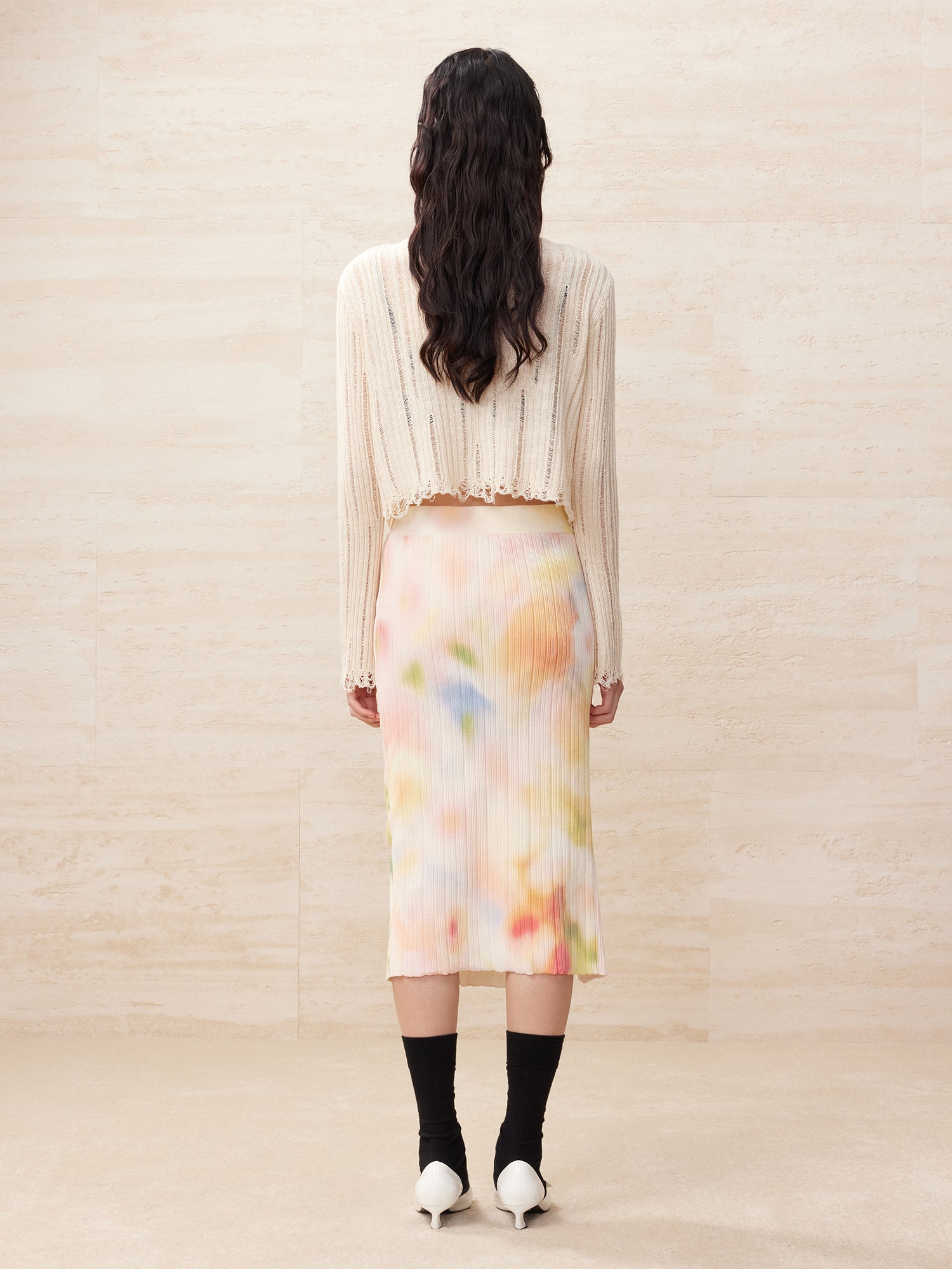 Blurred pastel pattern skirt