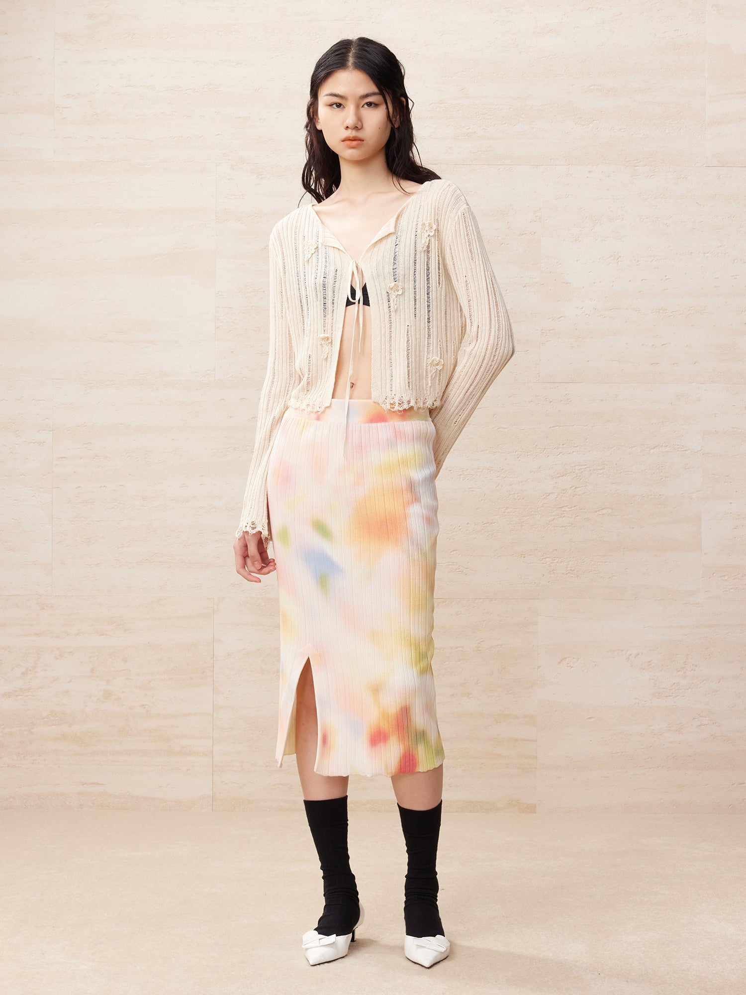 Blurred pastel pattern skirt