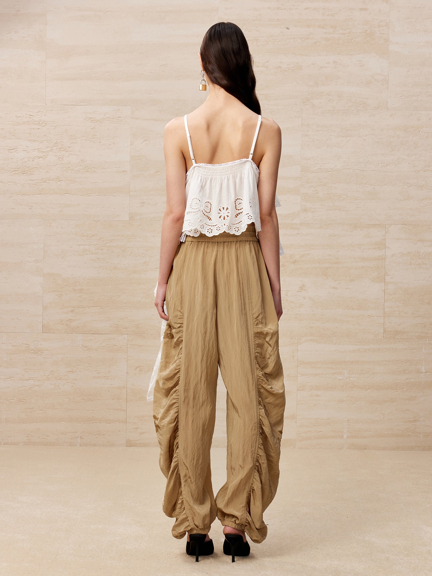 Deconstructed lace camisole