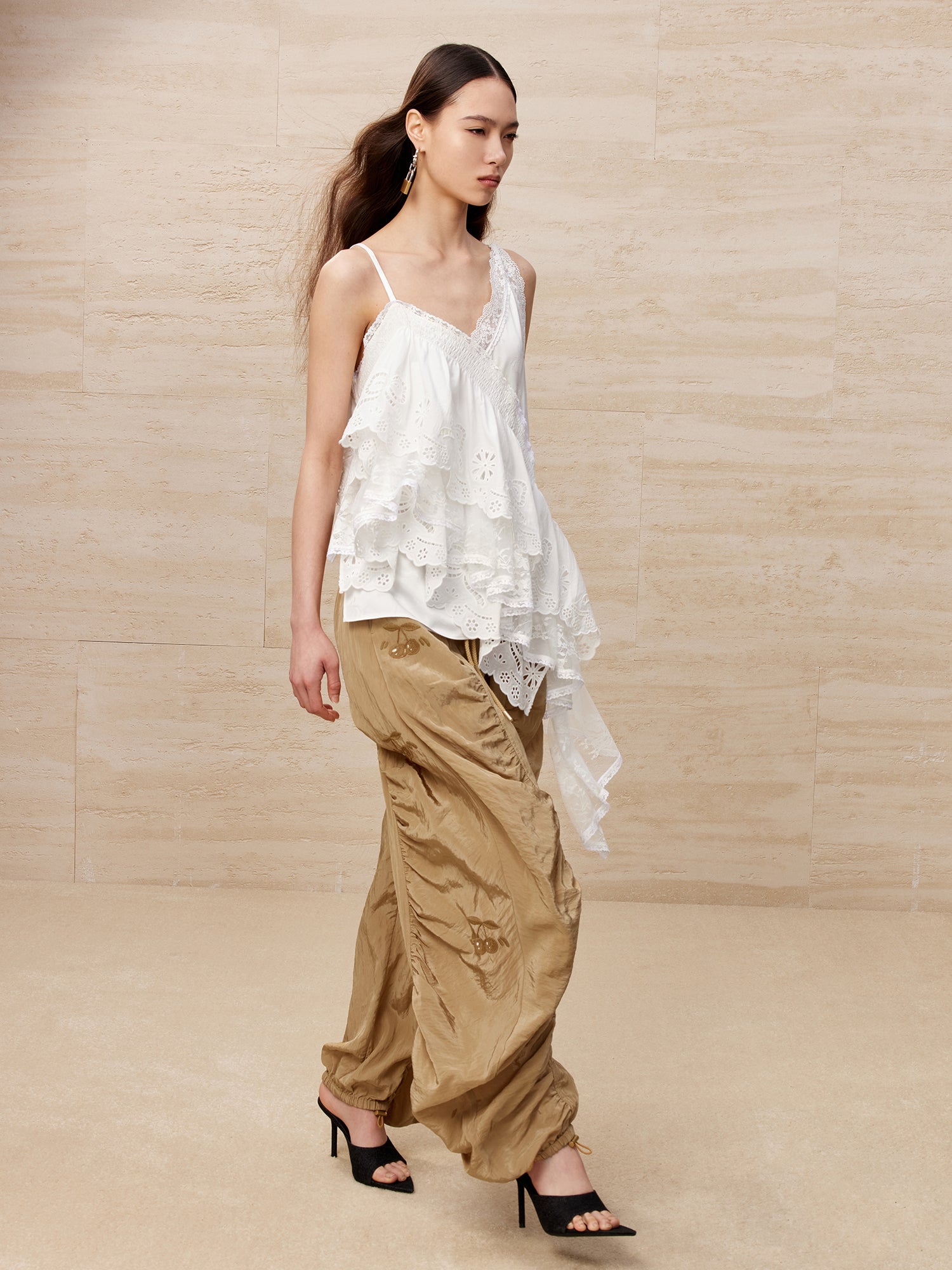 Deconstructed lace camisole