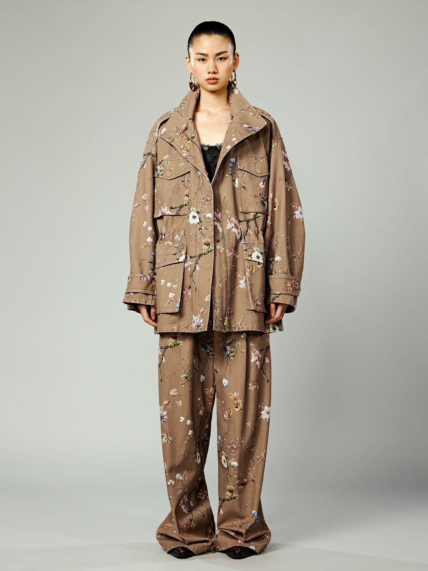 Floral utility jacket