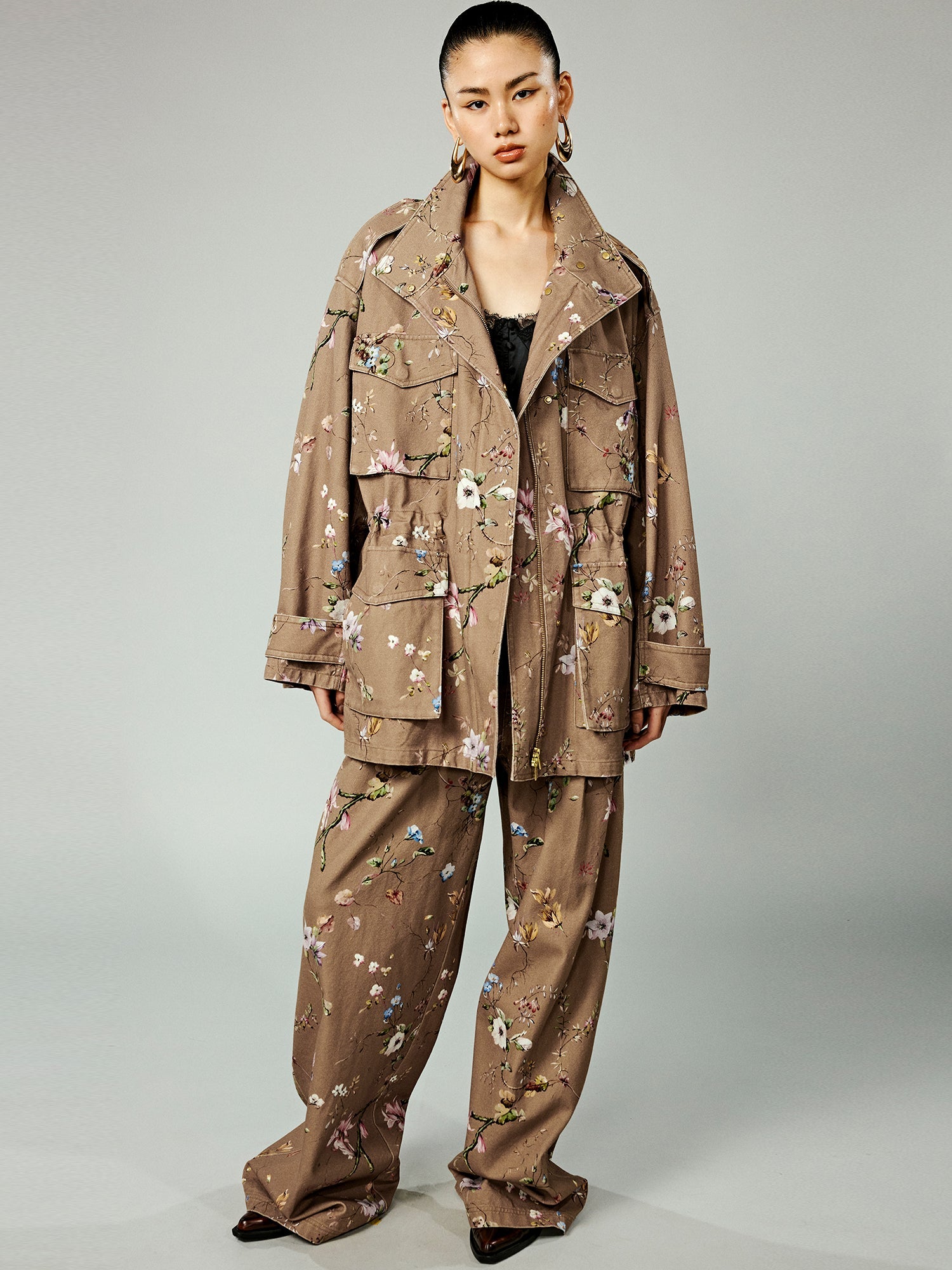 Floral utility jacket