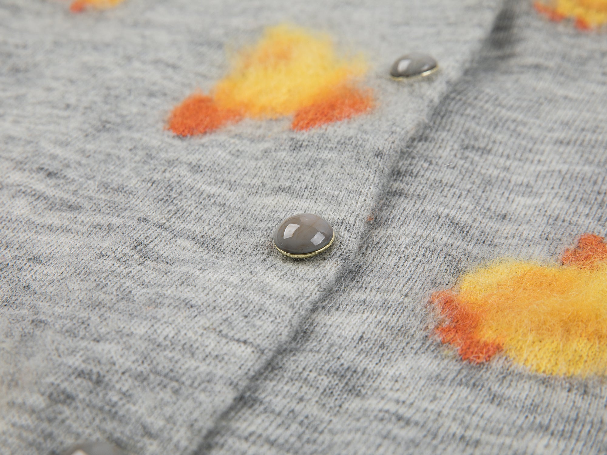 "I" duck round neck cardigan