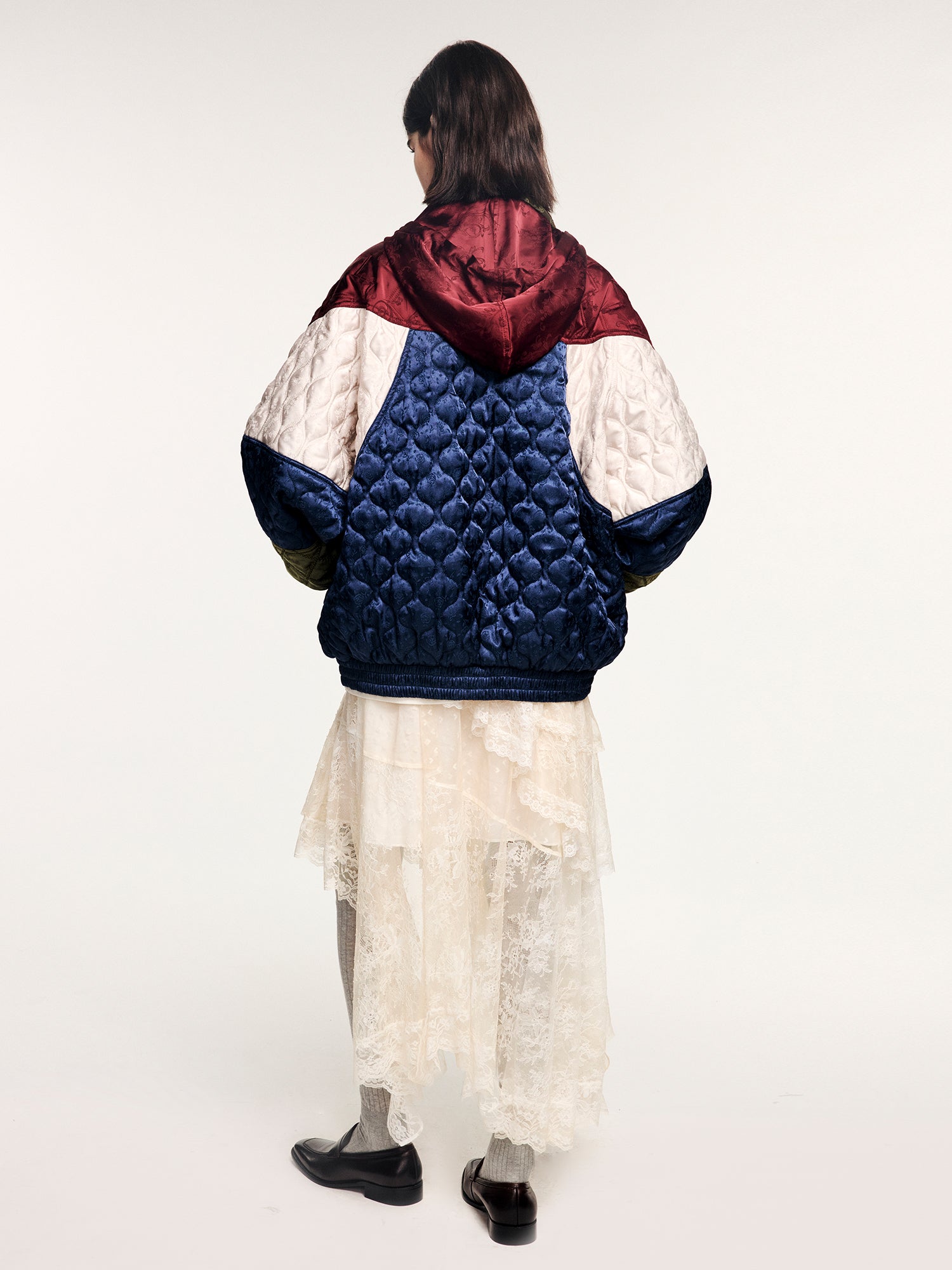 Classic bow jacquard cotton jacket