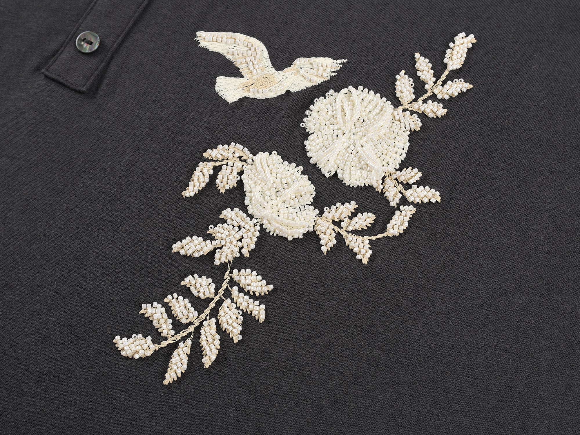 Magical garden beaded layered t-shirt