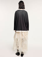 Magical garden beaded layered t-shirt