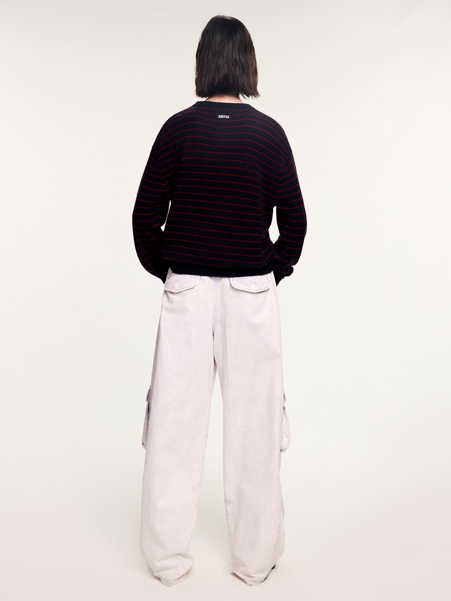 Traveling puppy print stripe sweater