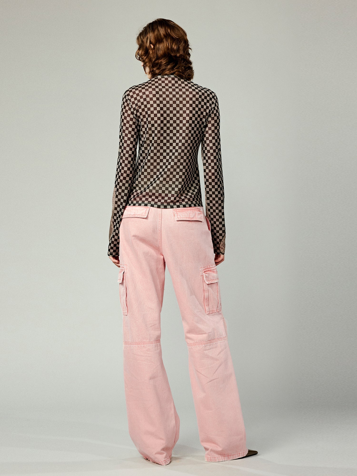 Pop art comic girl chinese-style mesh top