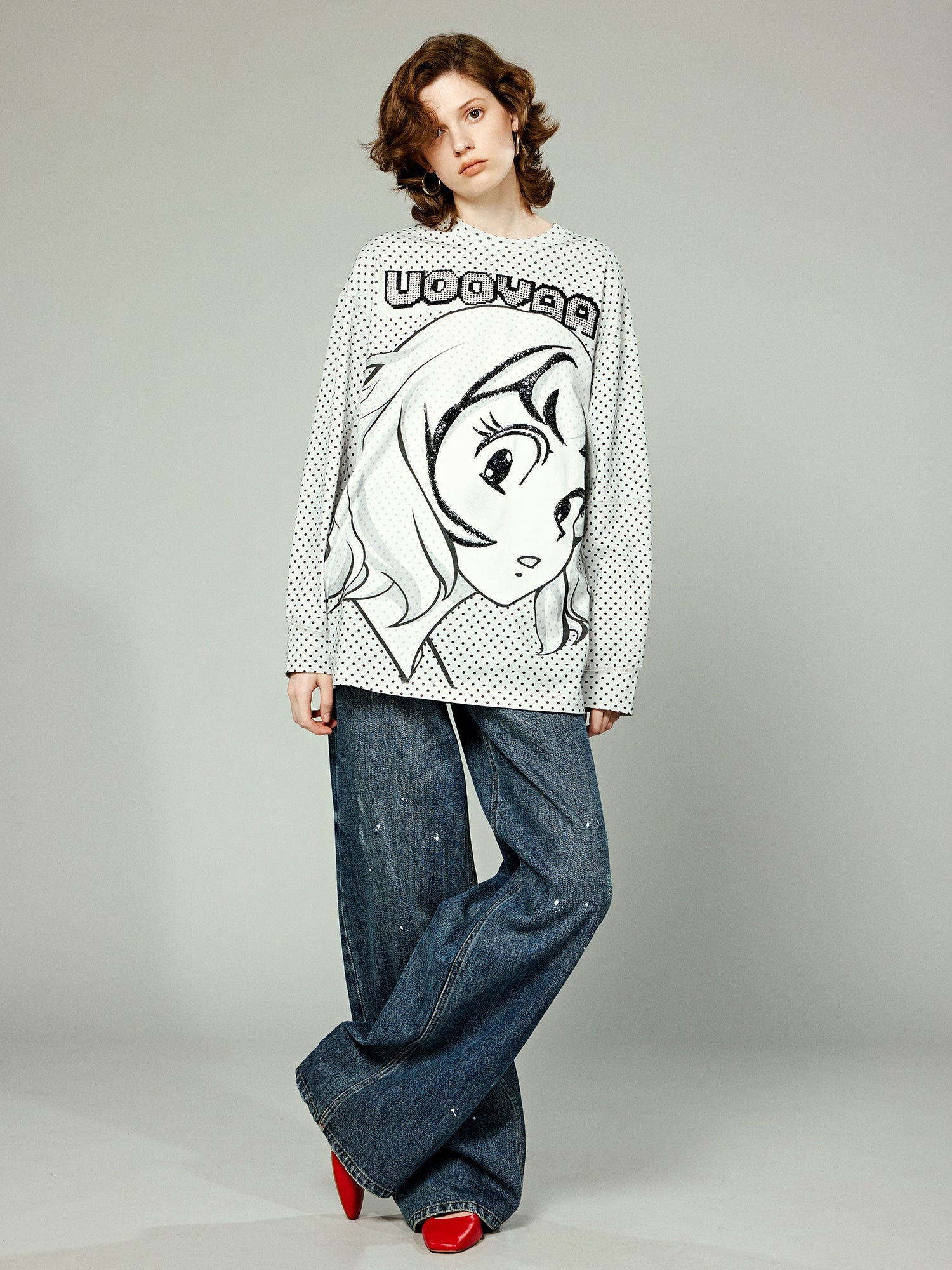 Pop art comic girl long sleeve t-shirt