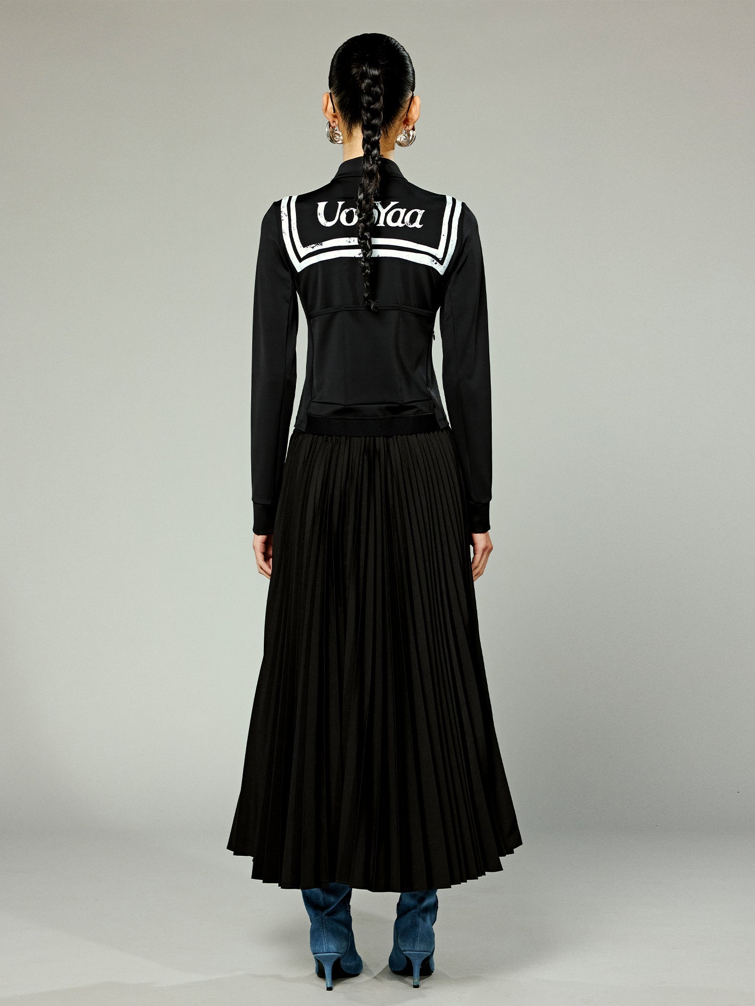 Pop art comic navy collar bow cycling jacket