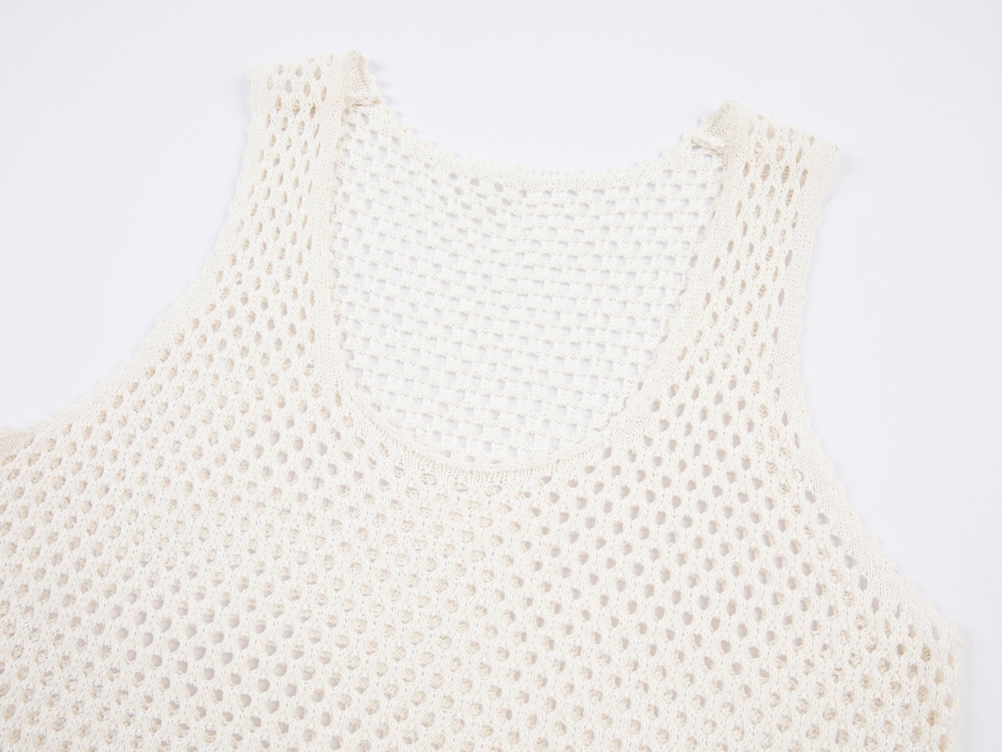 Oversized knitted crochet floral vest