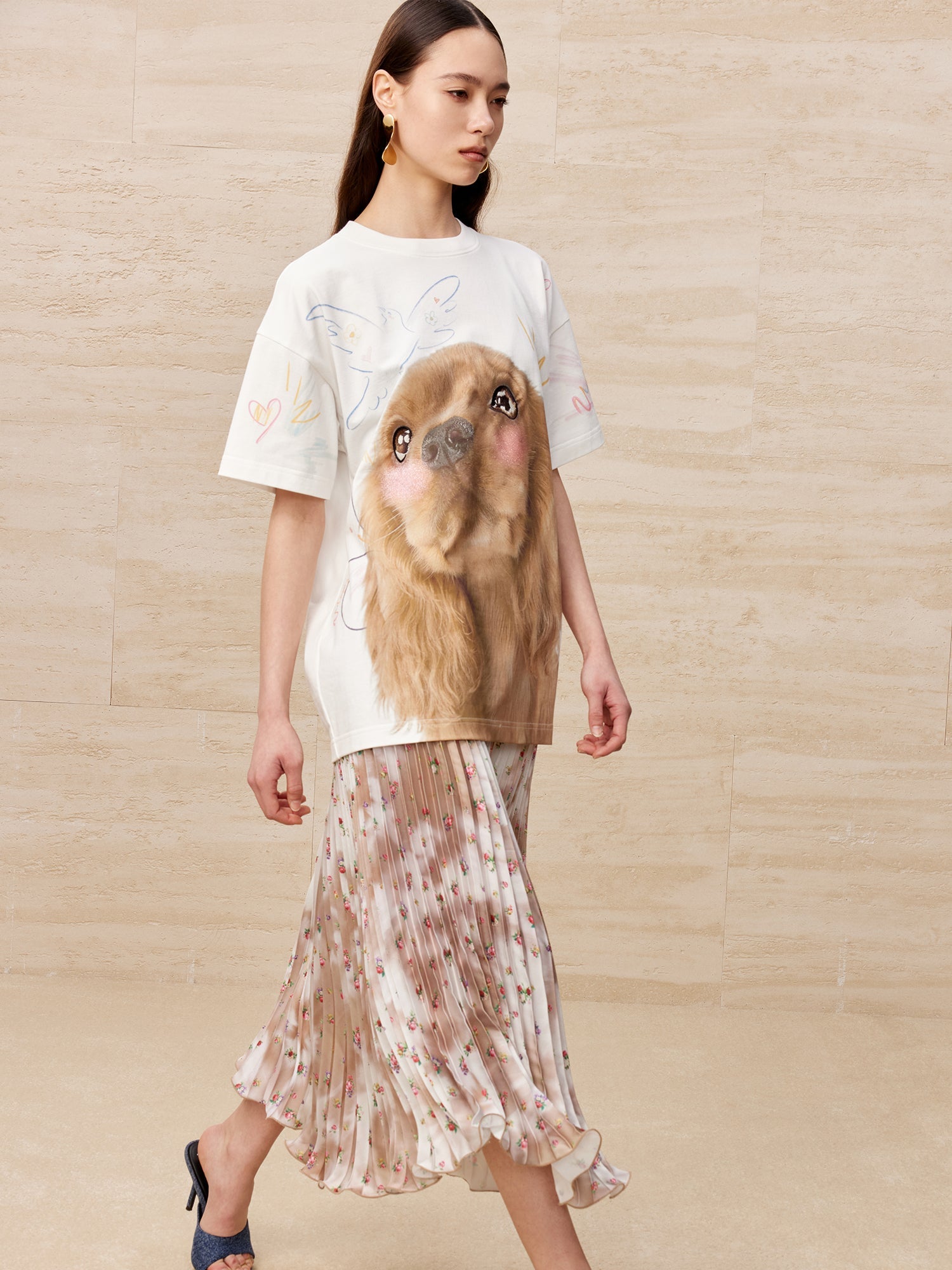 Printed Cocker Spaniel portrait t-shirt