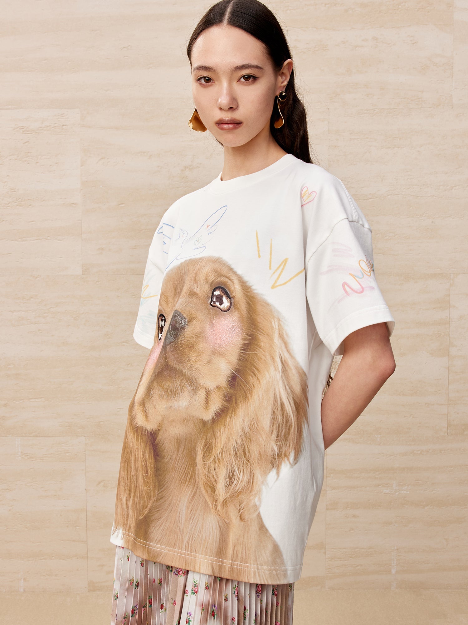 Printed Cocker Spaniel portrait t-shirt