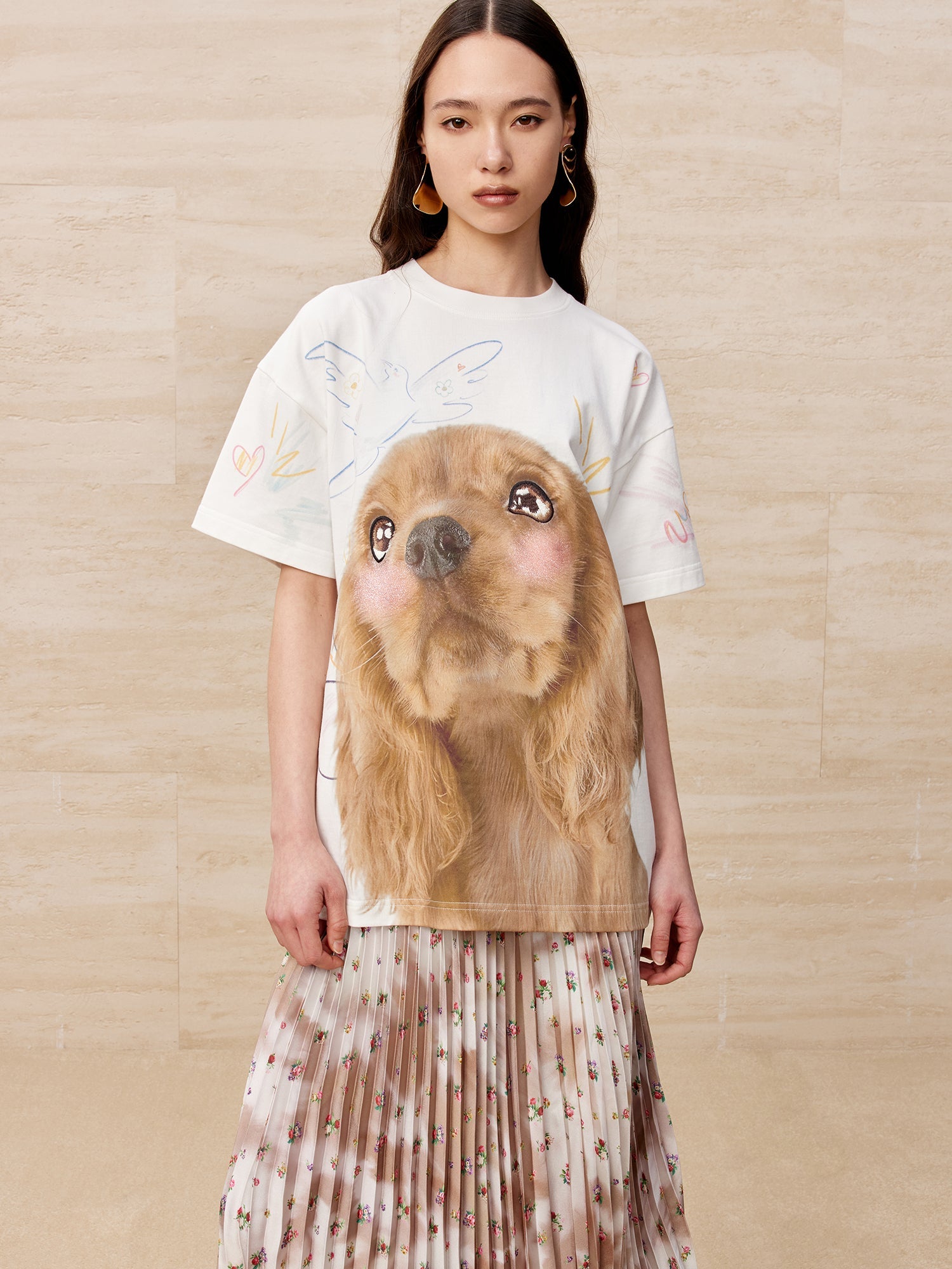 Printed Cocker Spaniel portrait t-shirt
