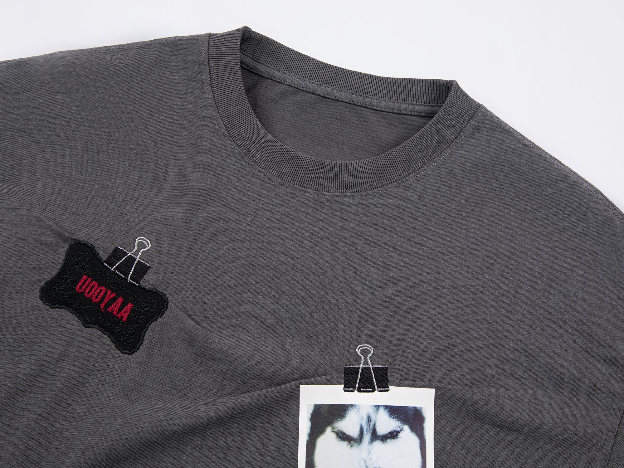 Clipped Siberian husky polaroid t-shirt