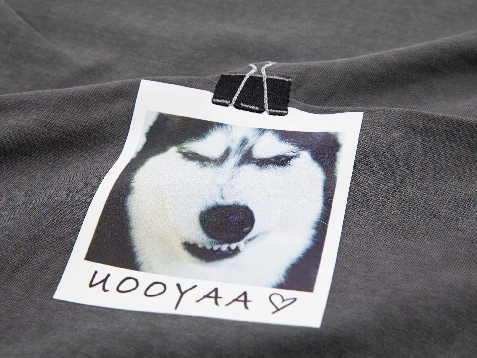 Clipped Siberian husky polaroid t-shirt