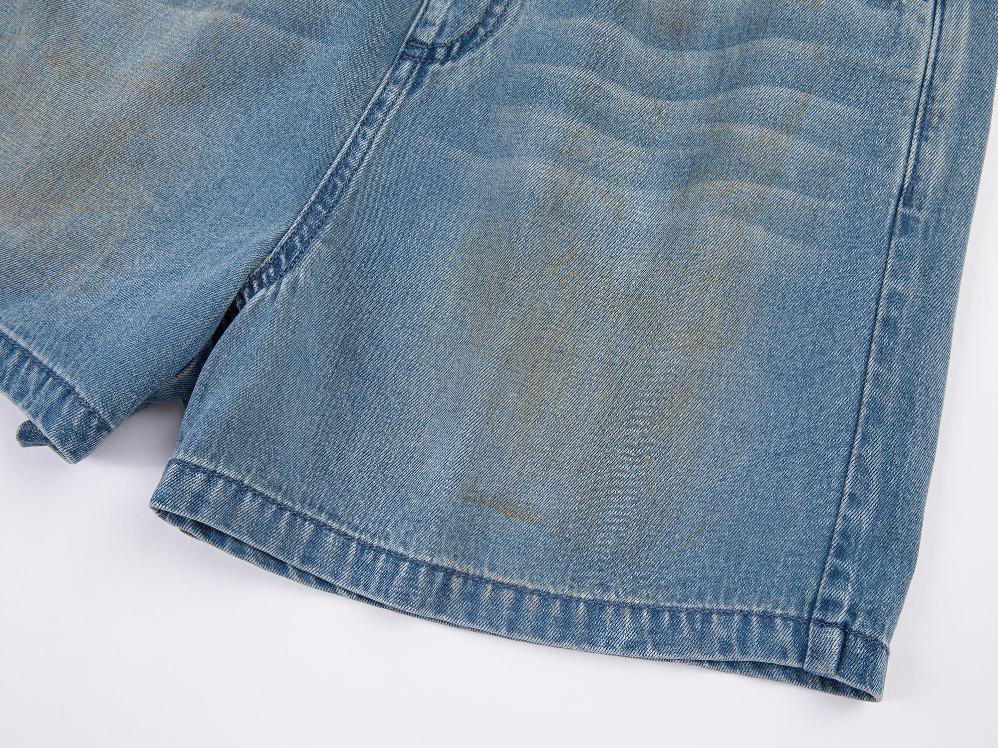 Casual drawstring denim shorts