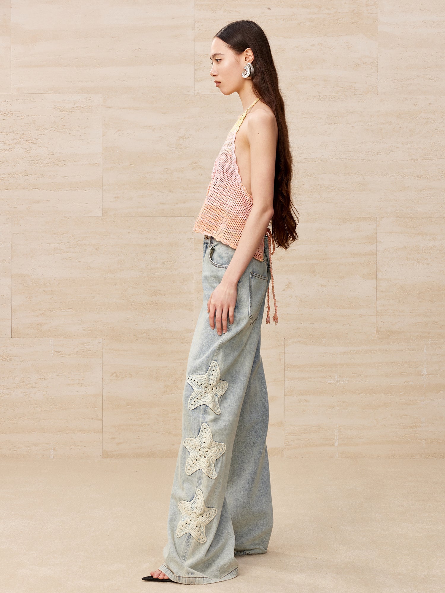 Crochet beaded starfish vest