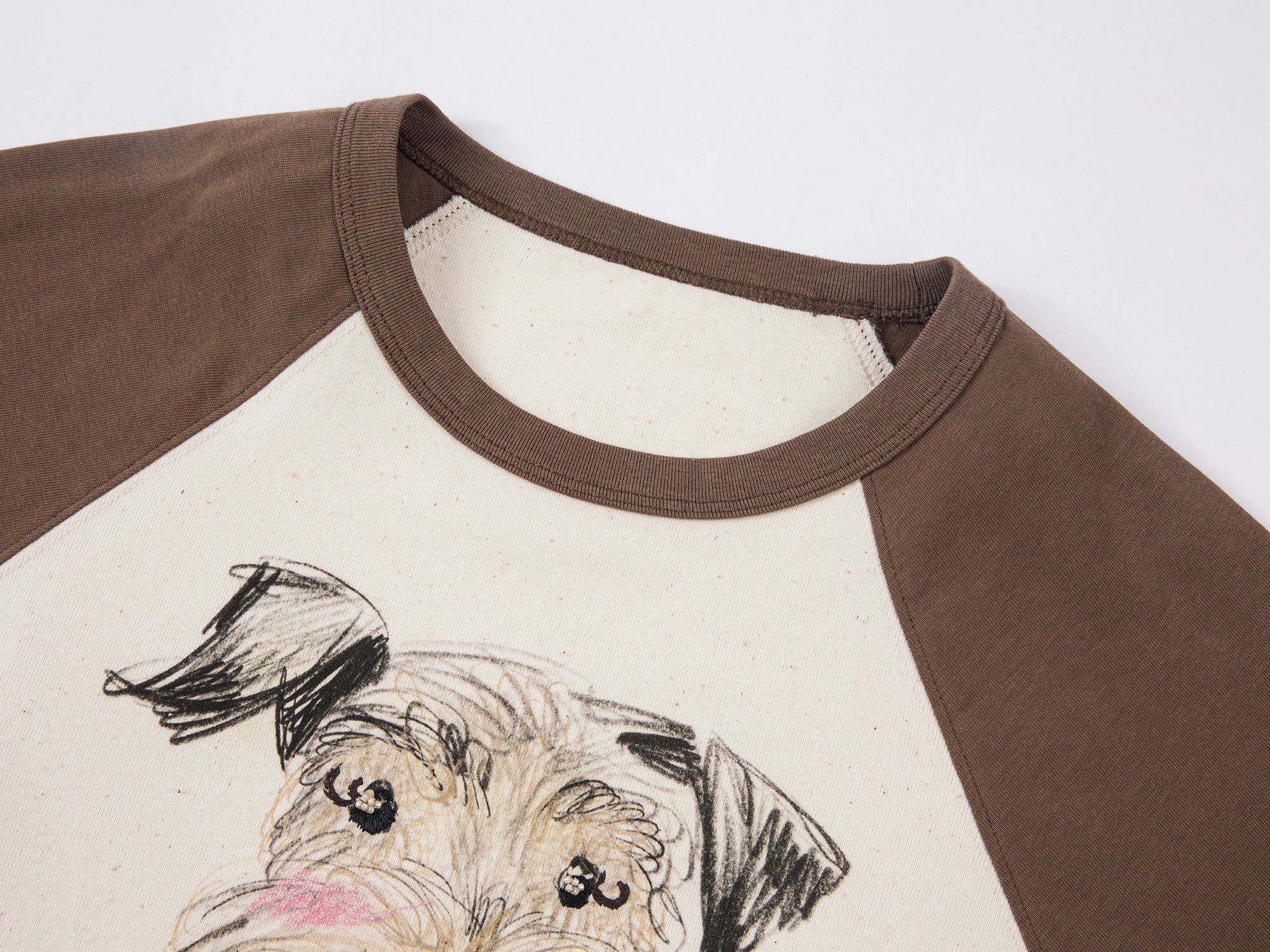 Printed puppy painting cropped t-shirt