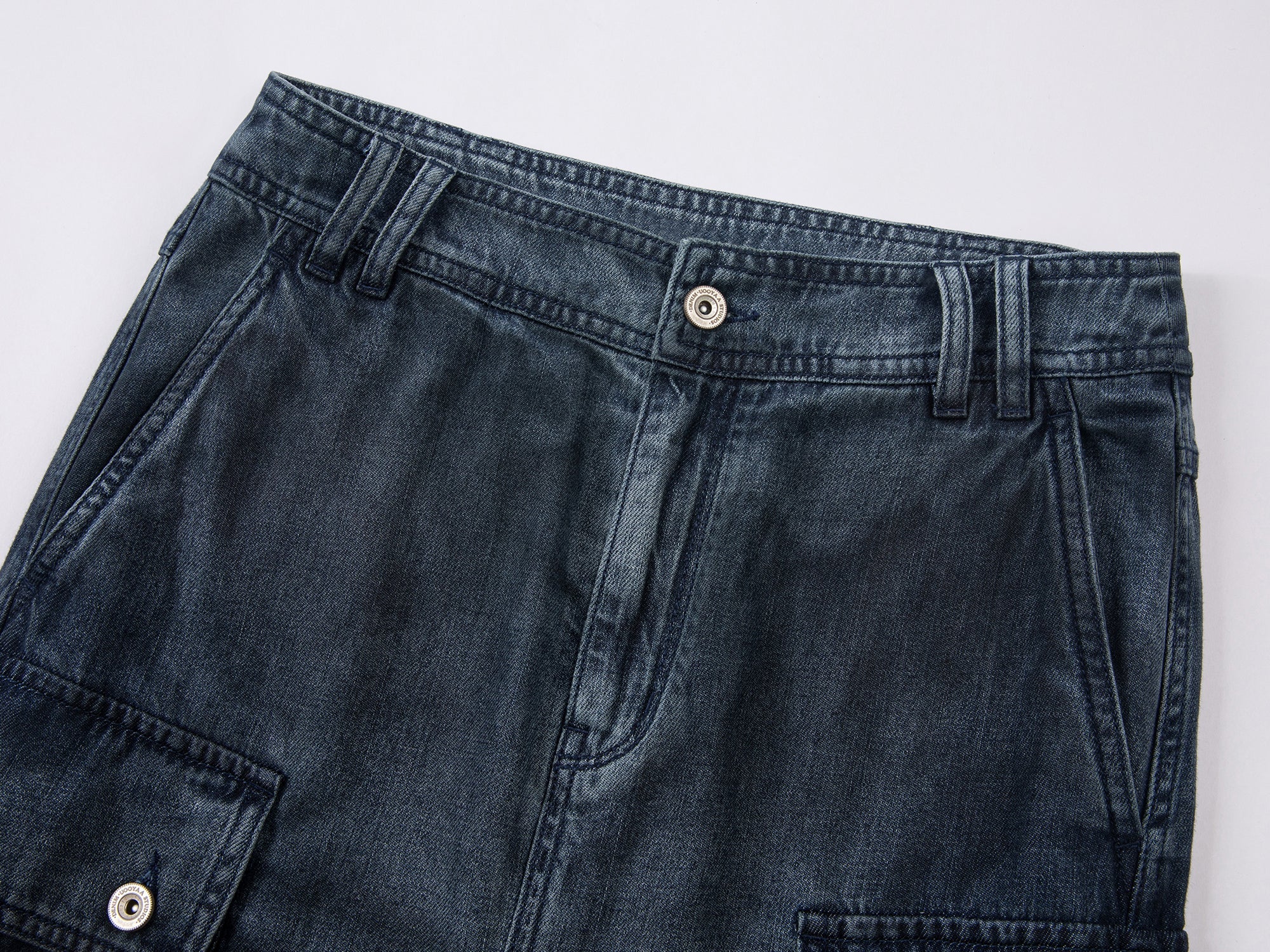 Cargo denim maxi skirt