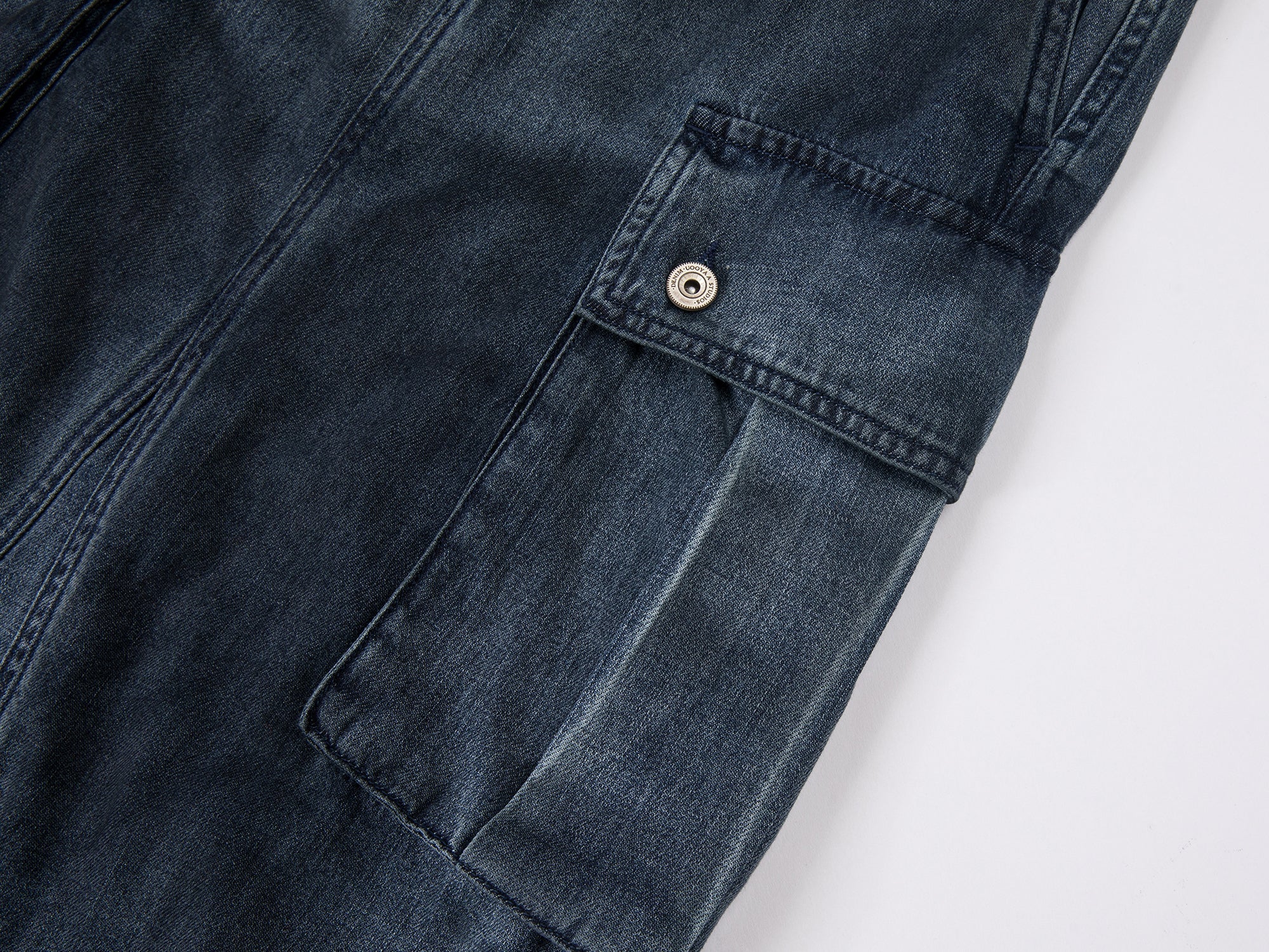 Cargo denim maxi skirt