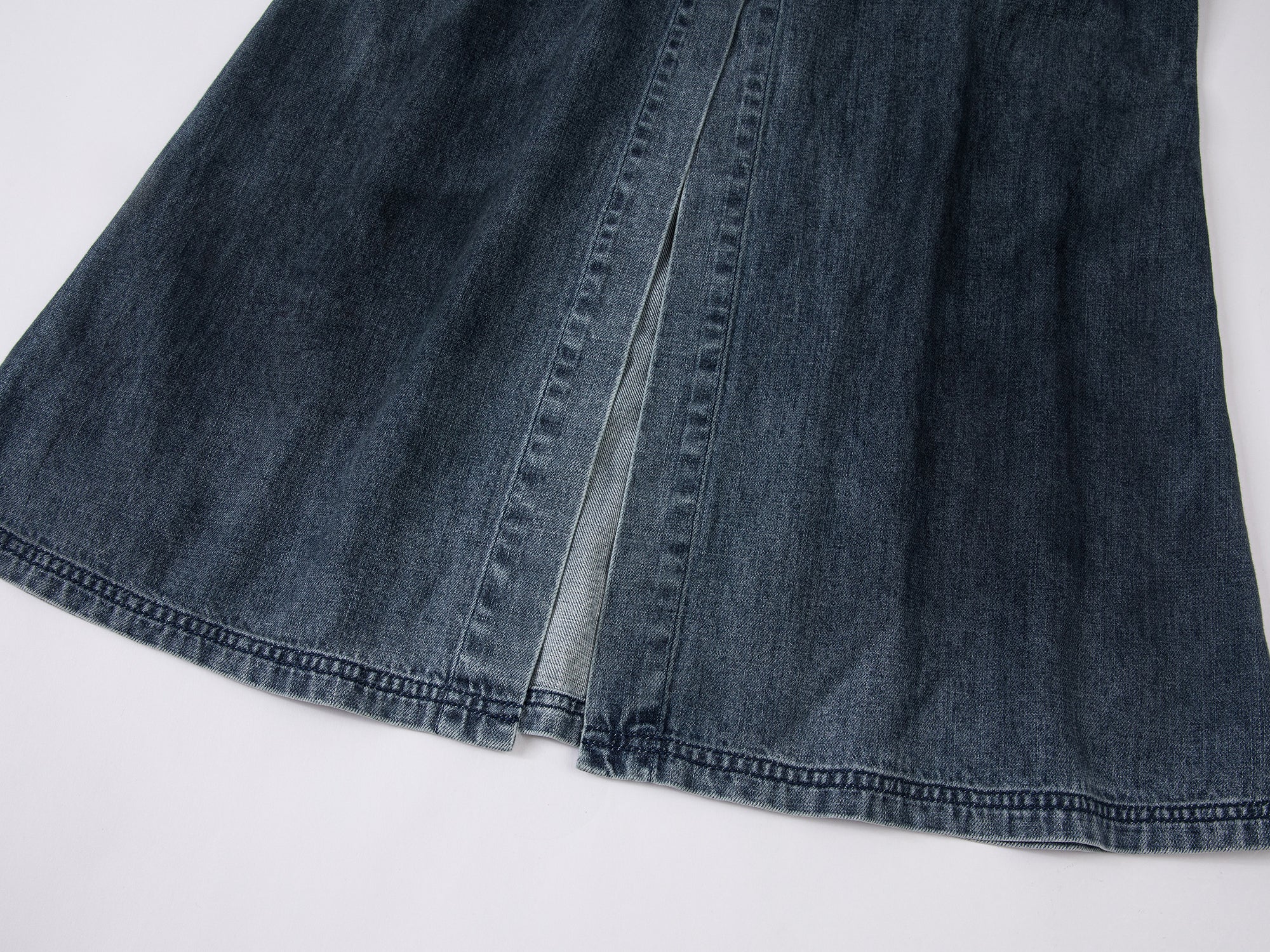 Cargo denim maxi skirt