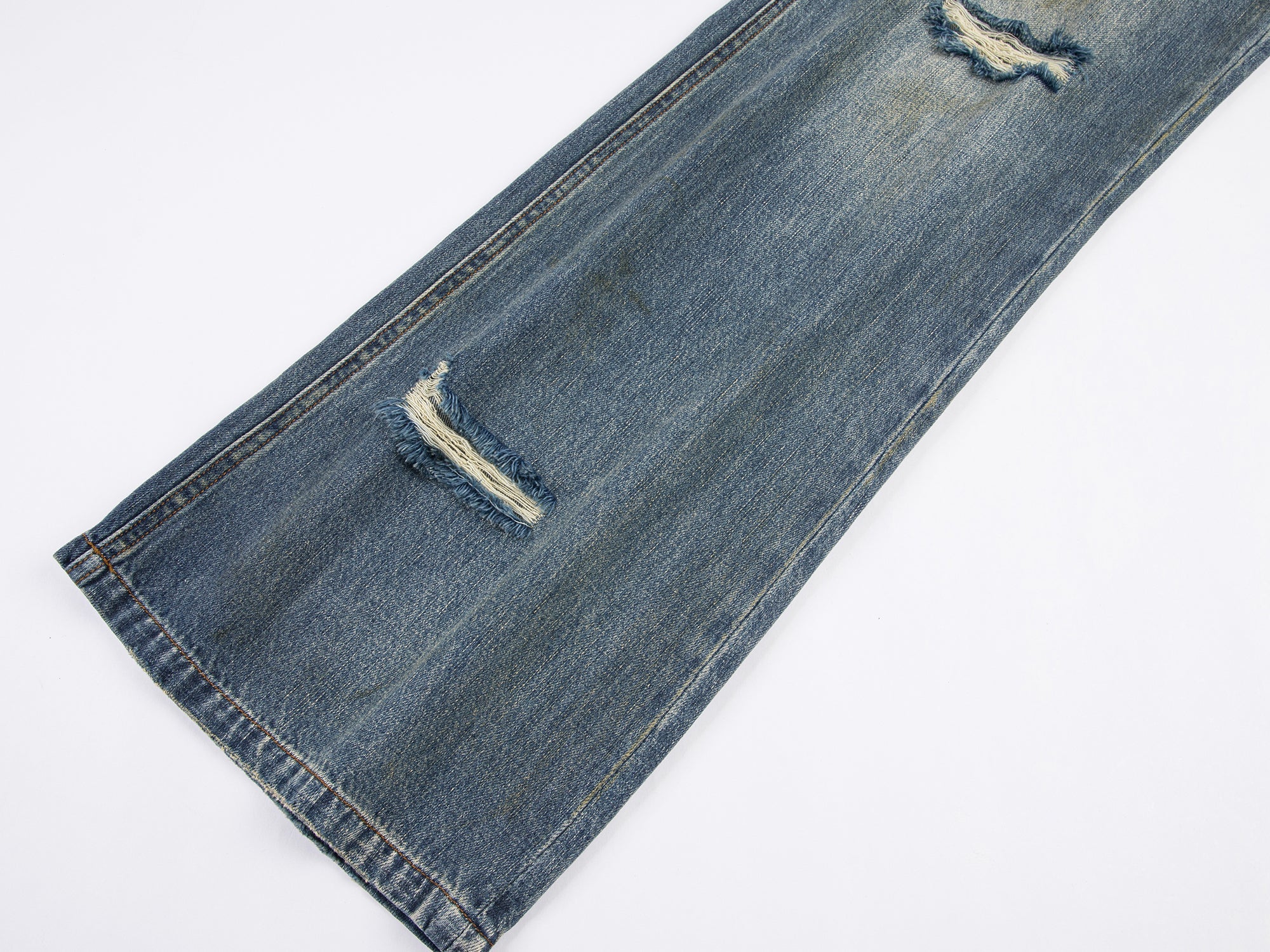 Ripped wide leg jeans