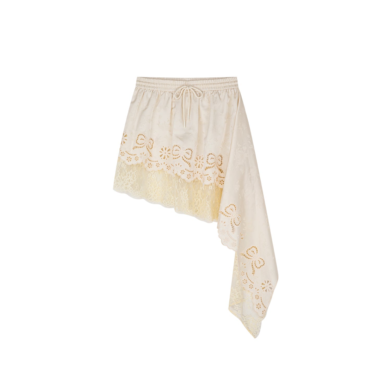 Irregular lace edge short skirt