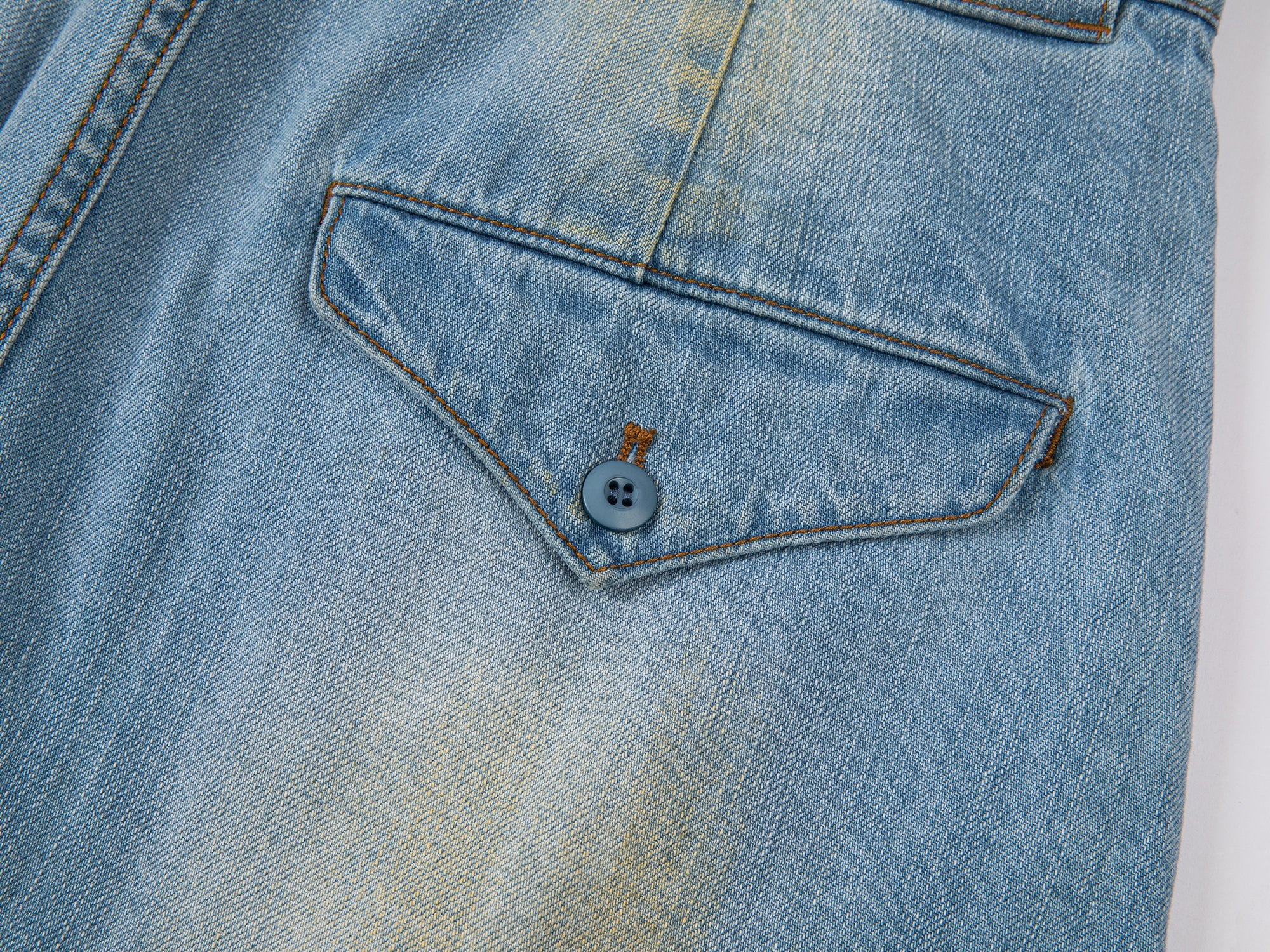 Washed denim A-line short skirt