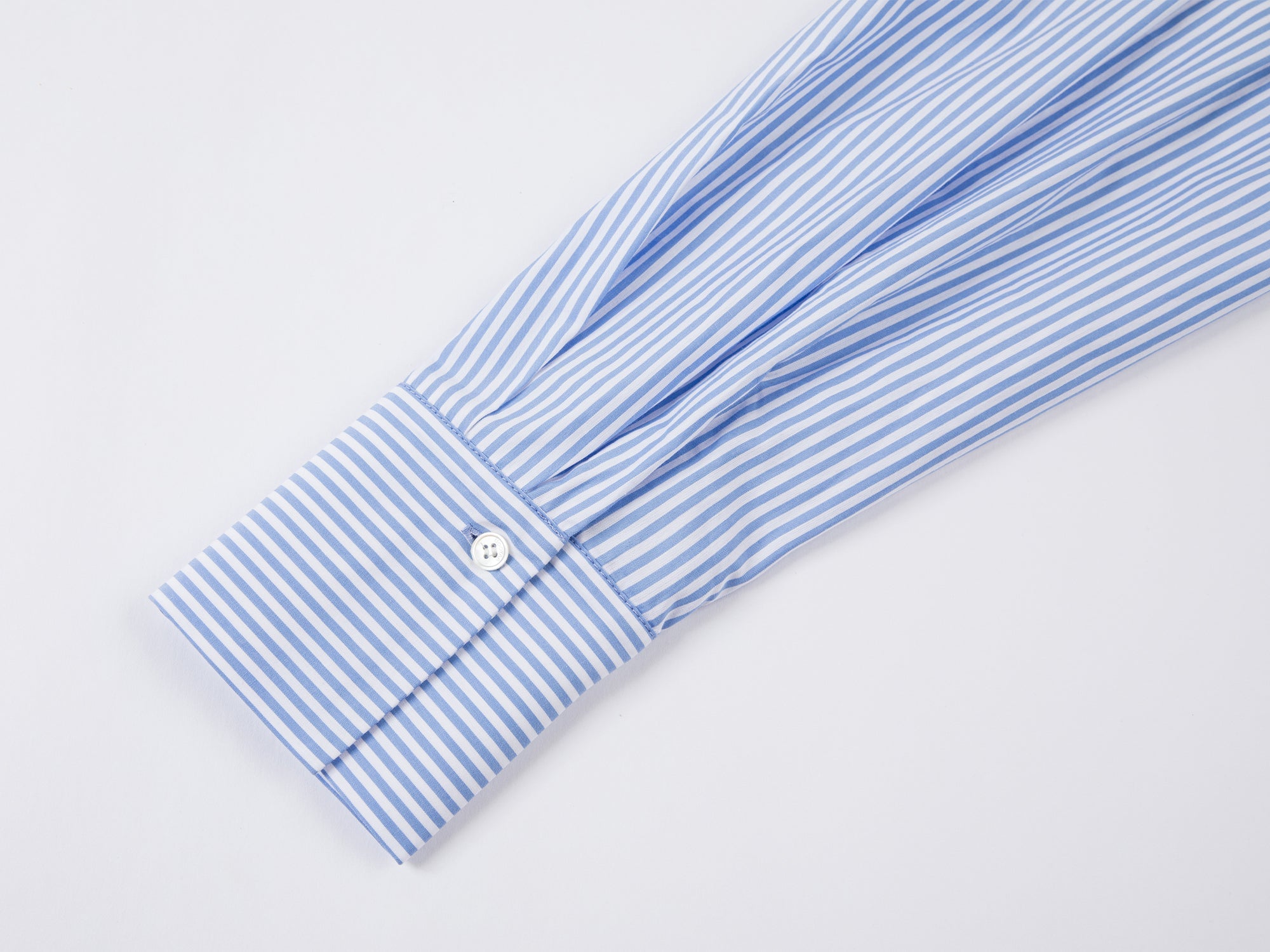 Pinstriped off-shoulder top with mens bow-tie straps