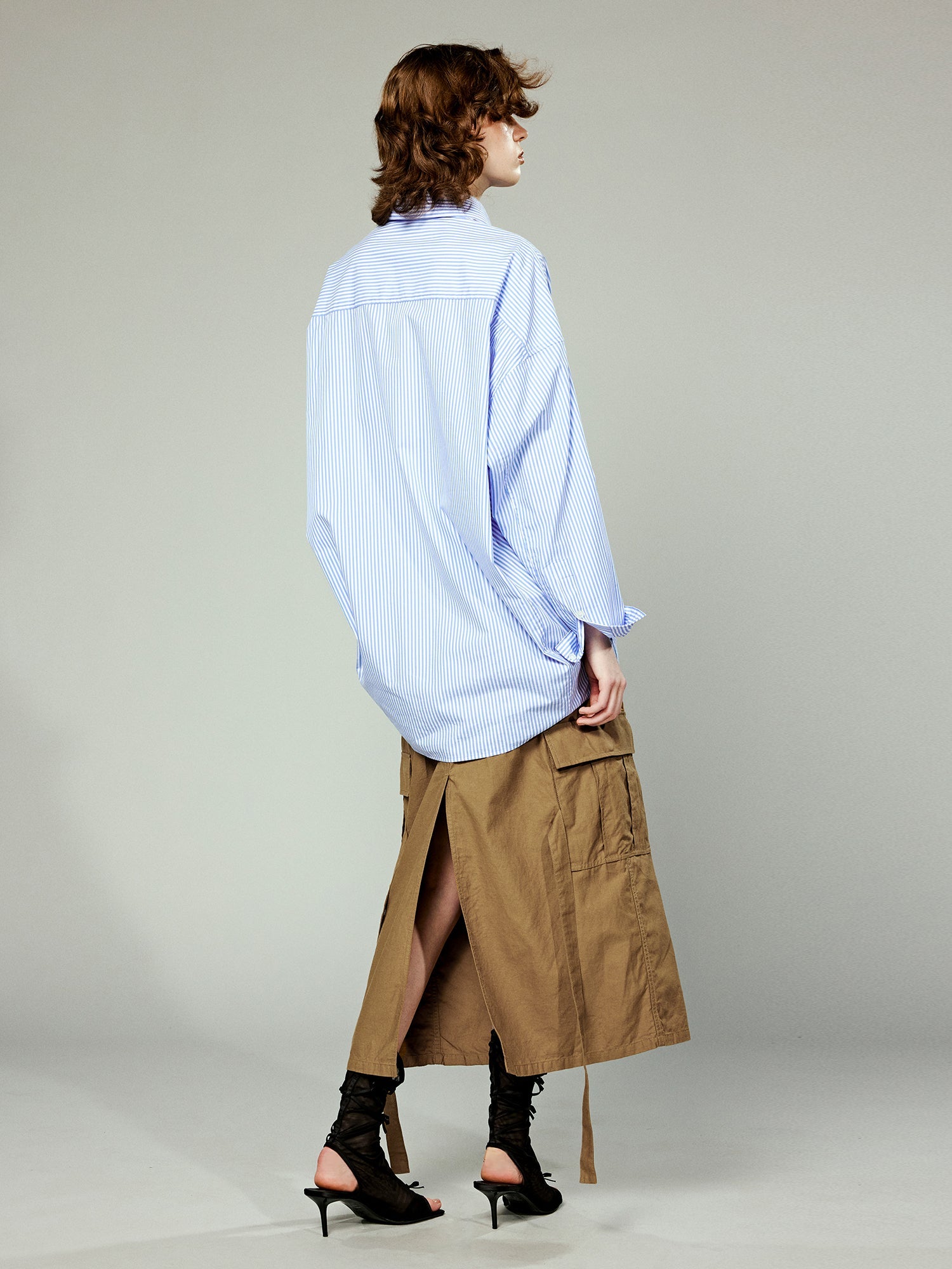 Playful teddy bear pinstriped shirt