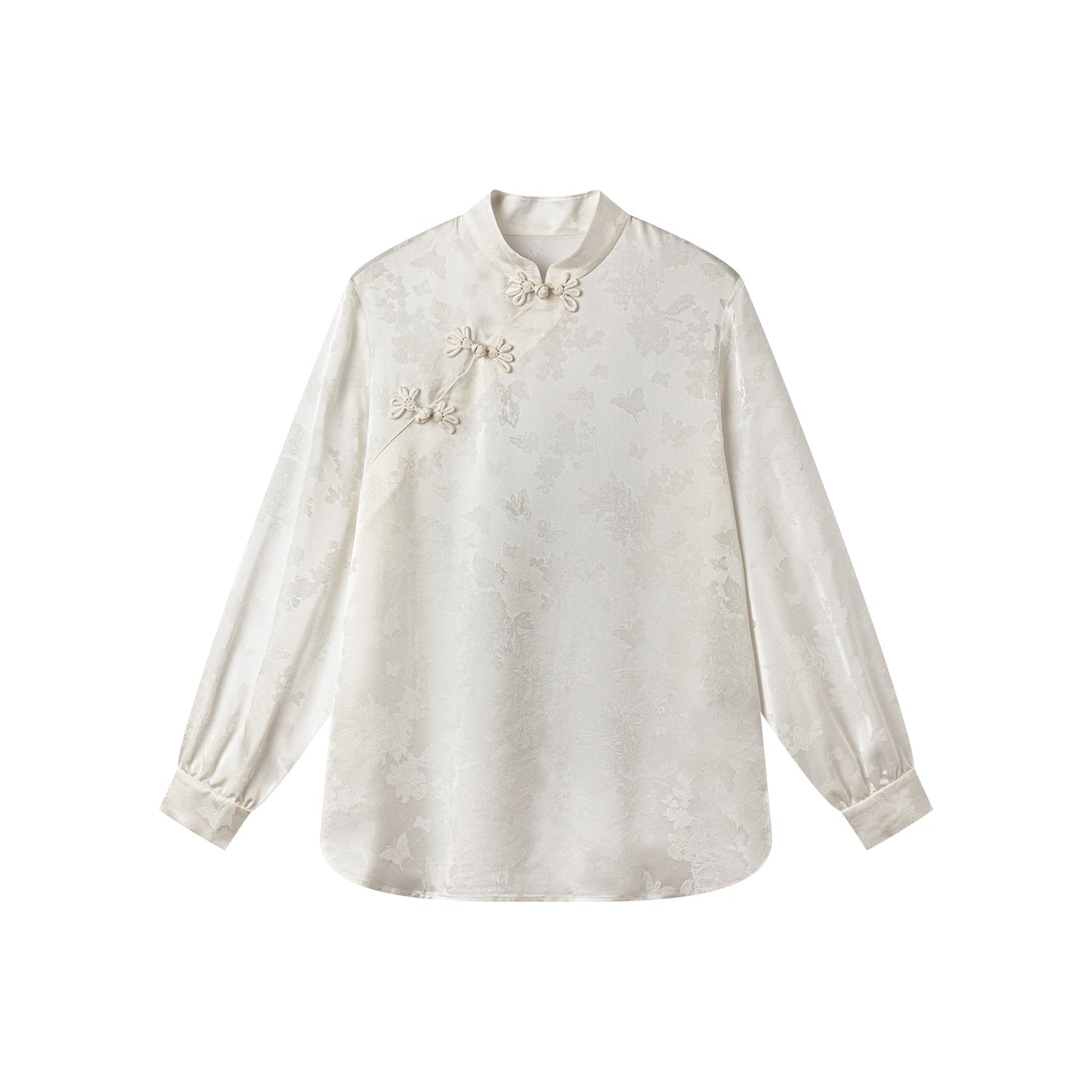Modern chinese style mandarin collar blouse
