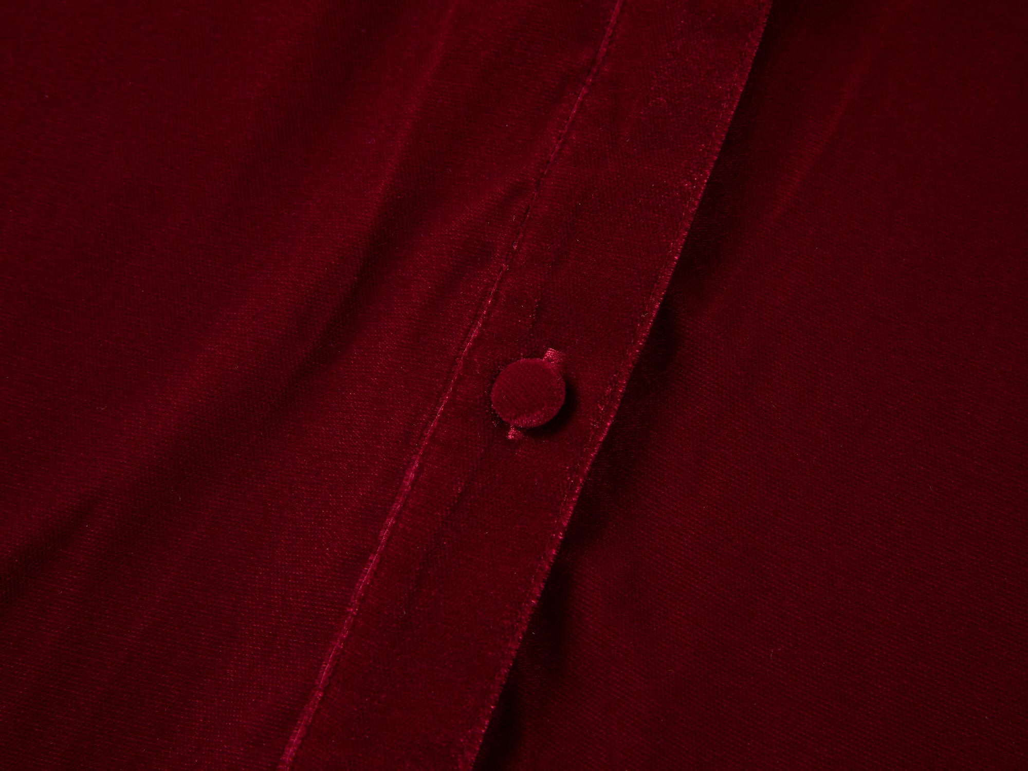 Burgundy velvet sailor collar shirt