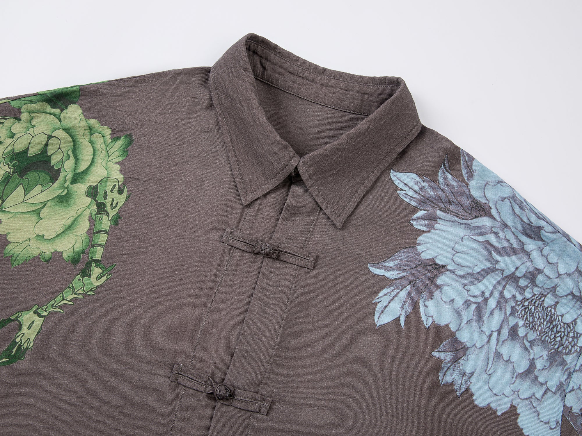 Artistic and playful monster flower Chinese-style shirt