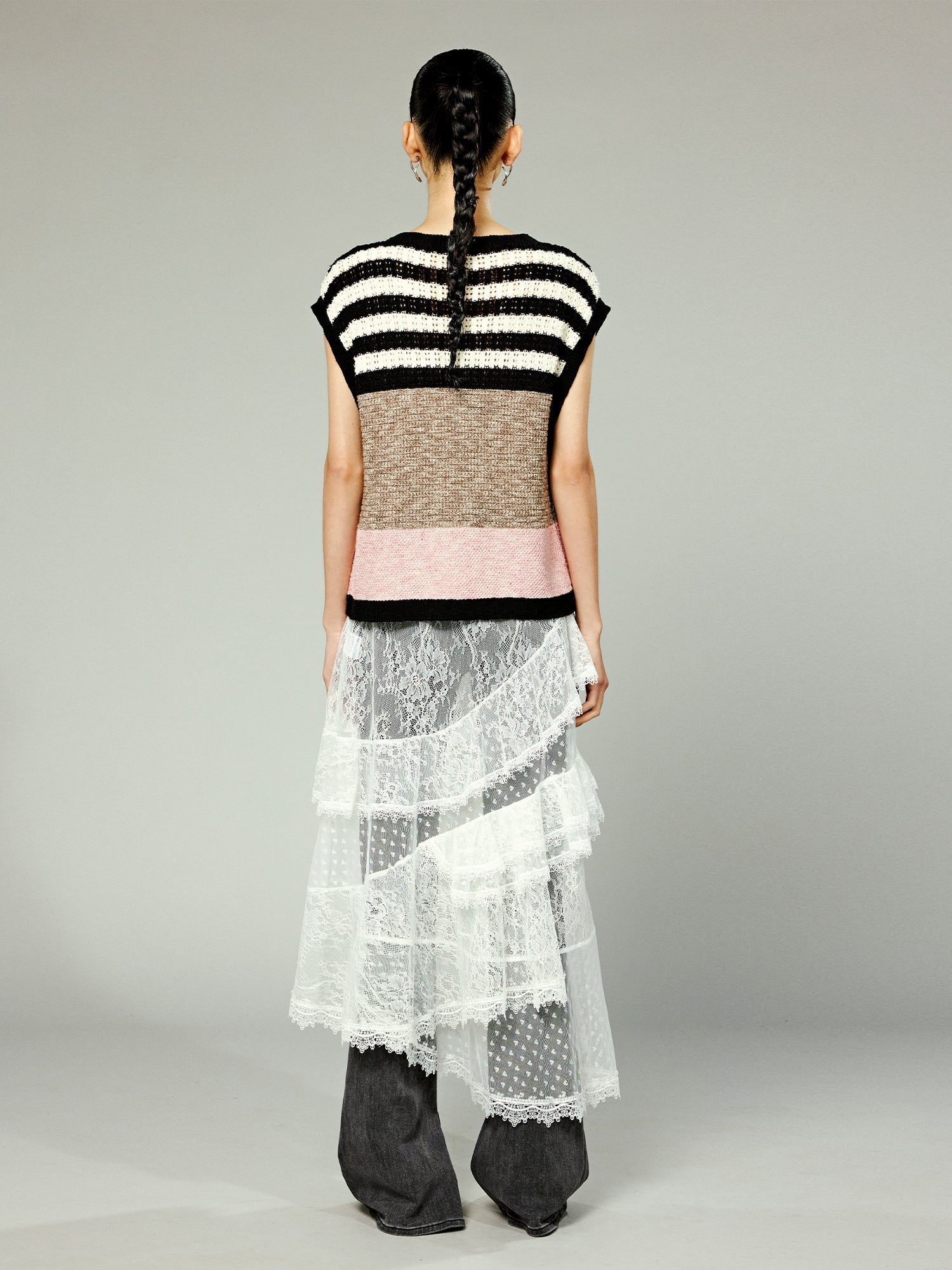 Vintage inspired hand knitted vest