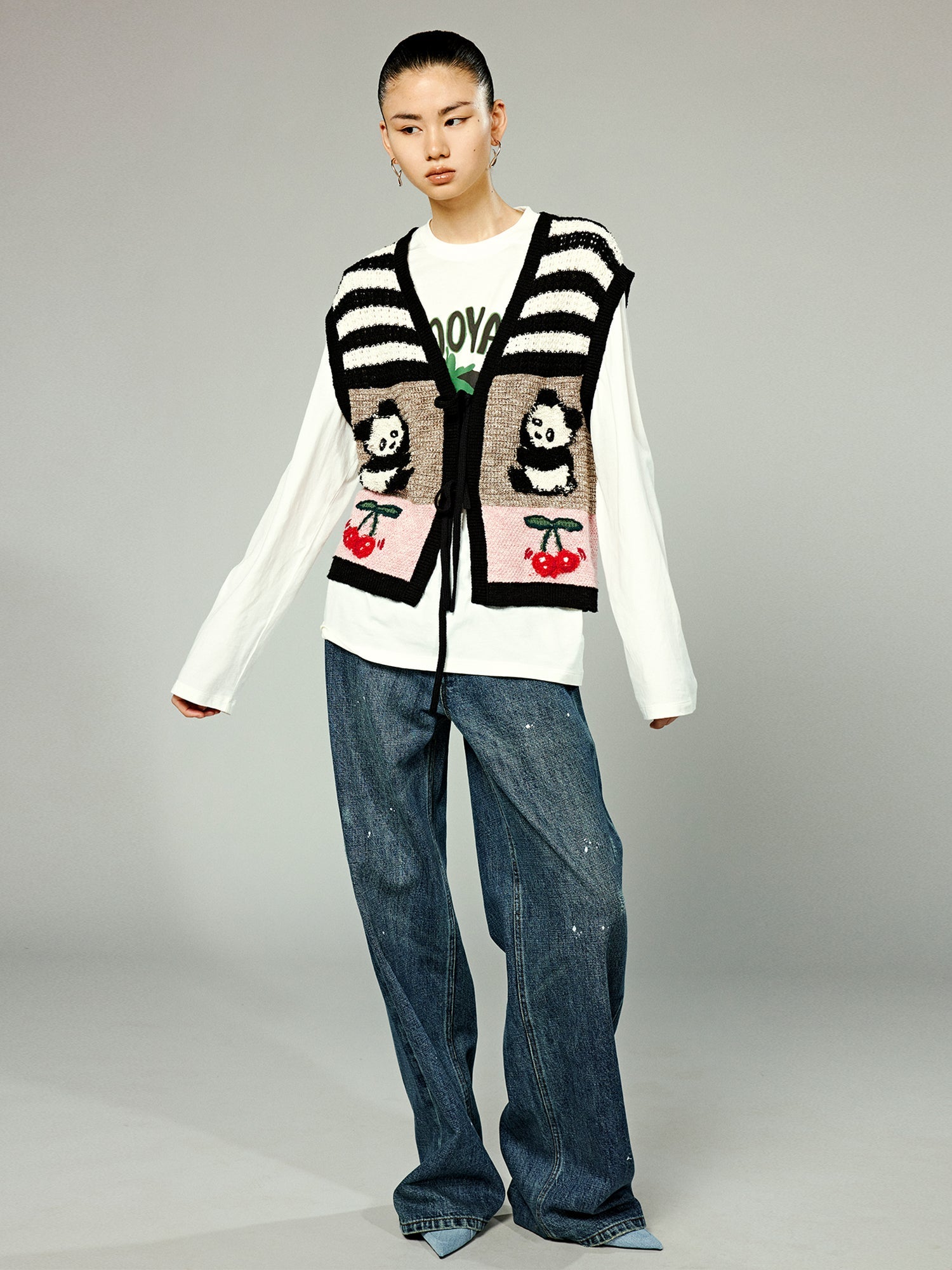 Vintage inspired hand knitted vest