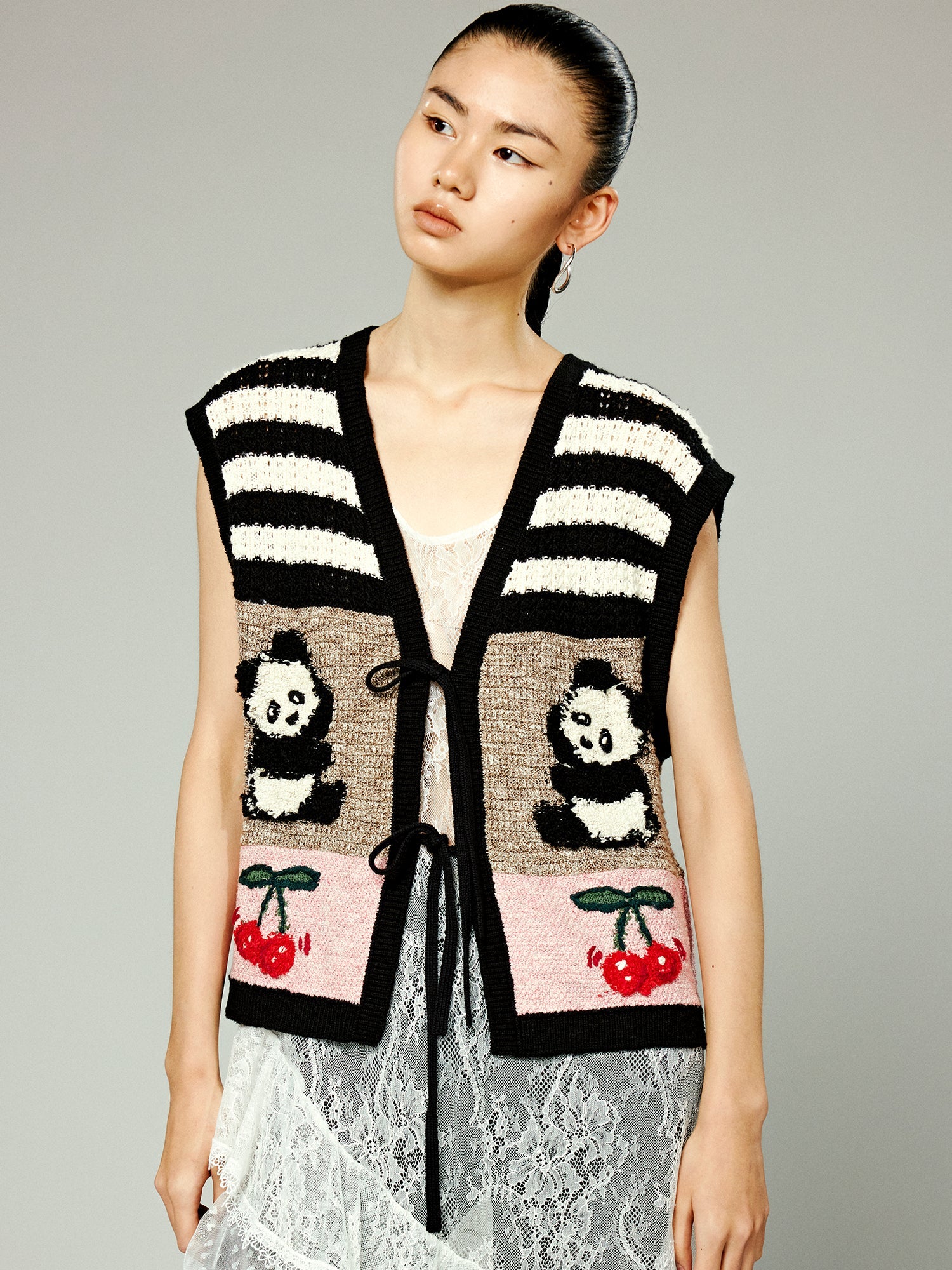 Vintage inspired hand knitted vest