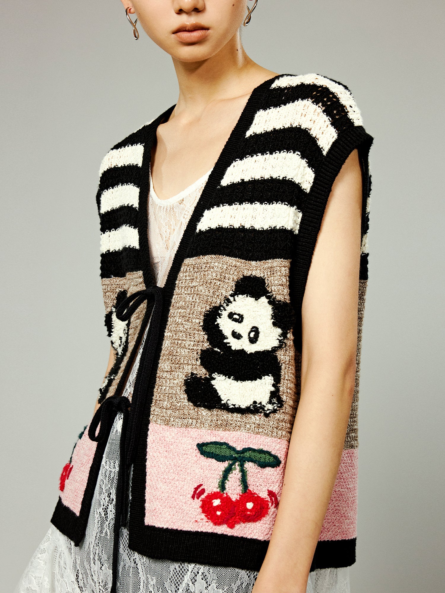 Vintage inspired hand knitted vest