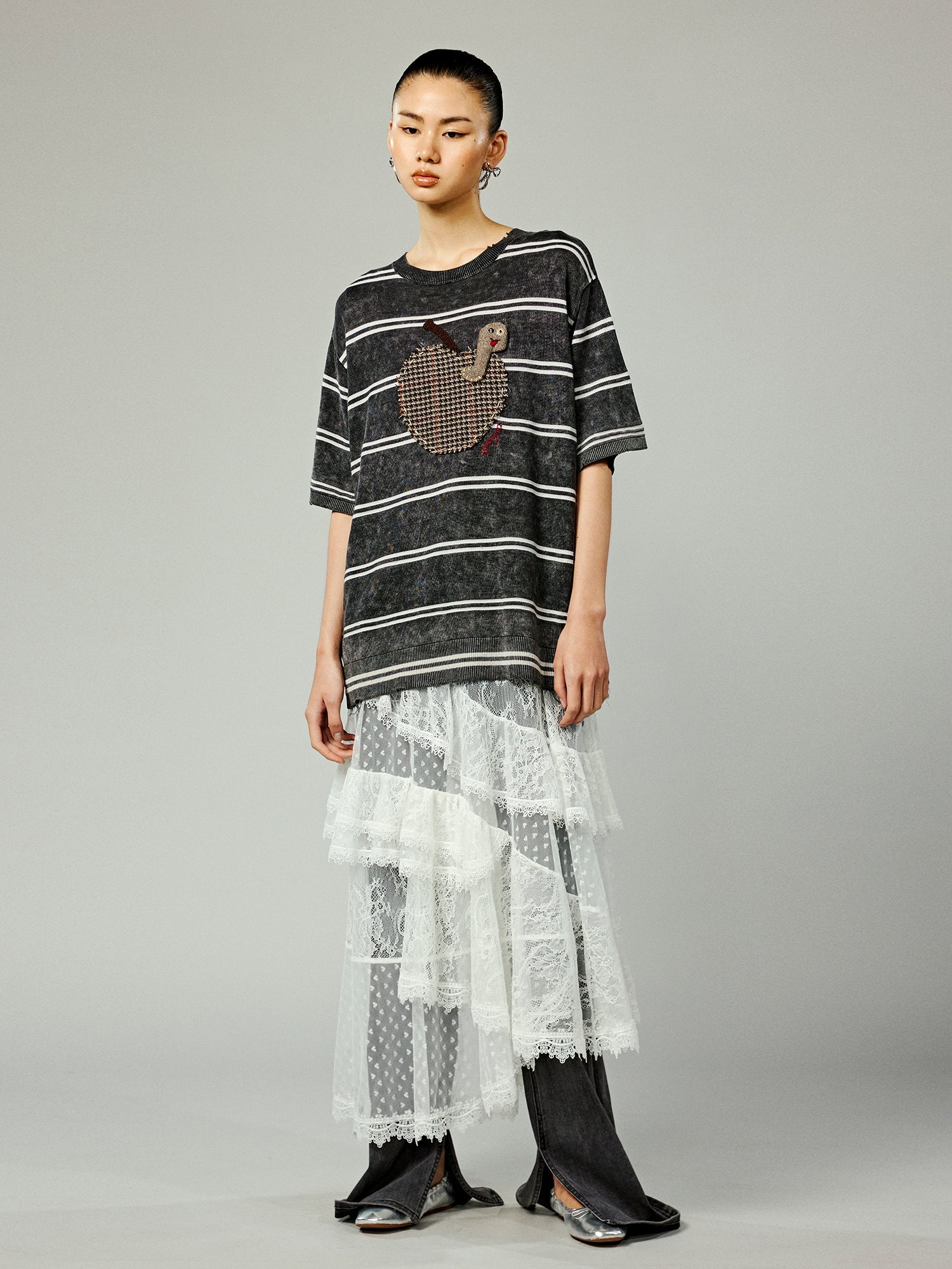 Striped t-shirt with handcrafted feel