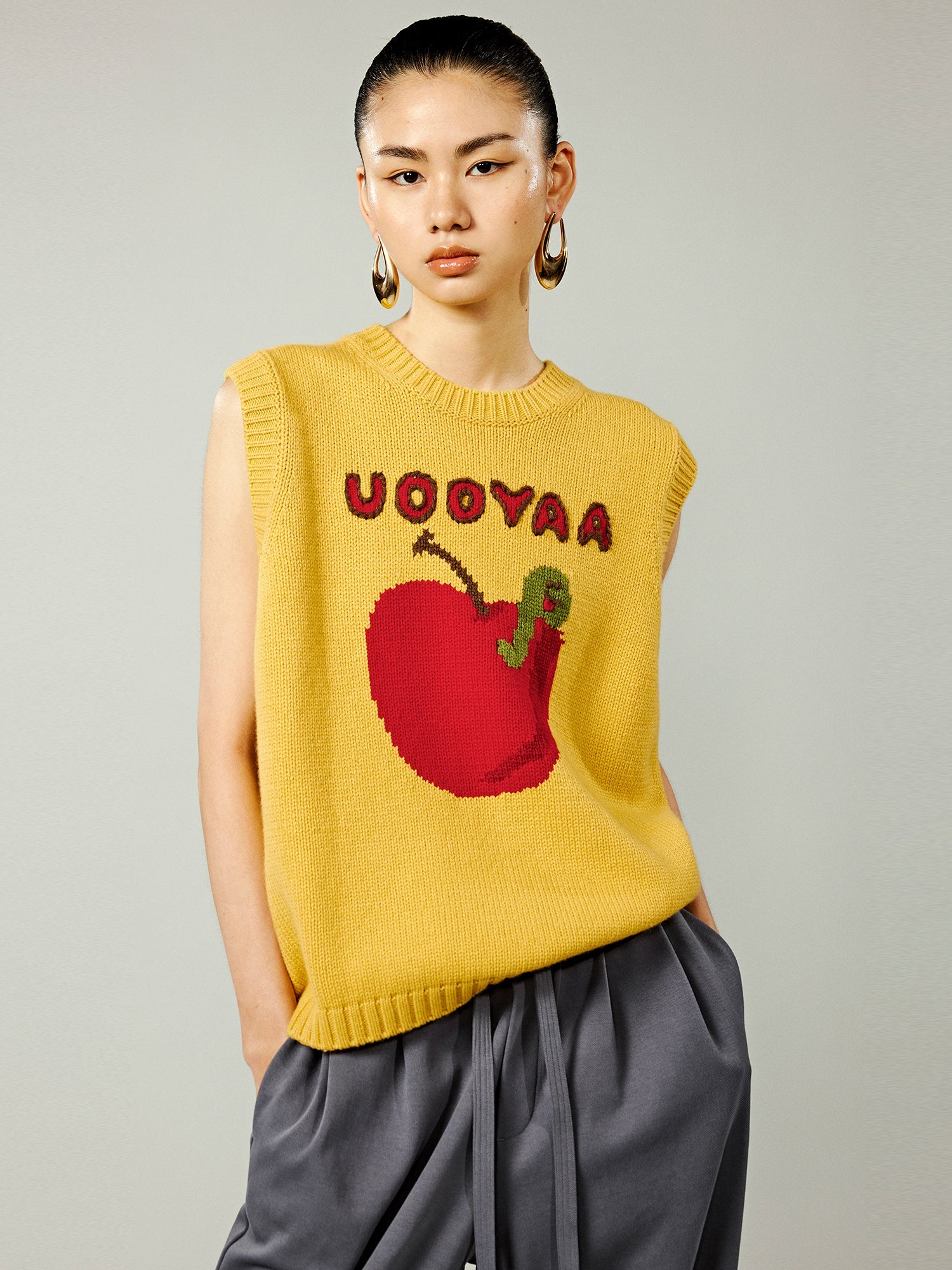 Vintage inspired hand knitted vest