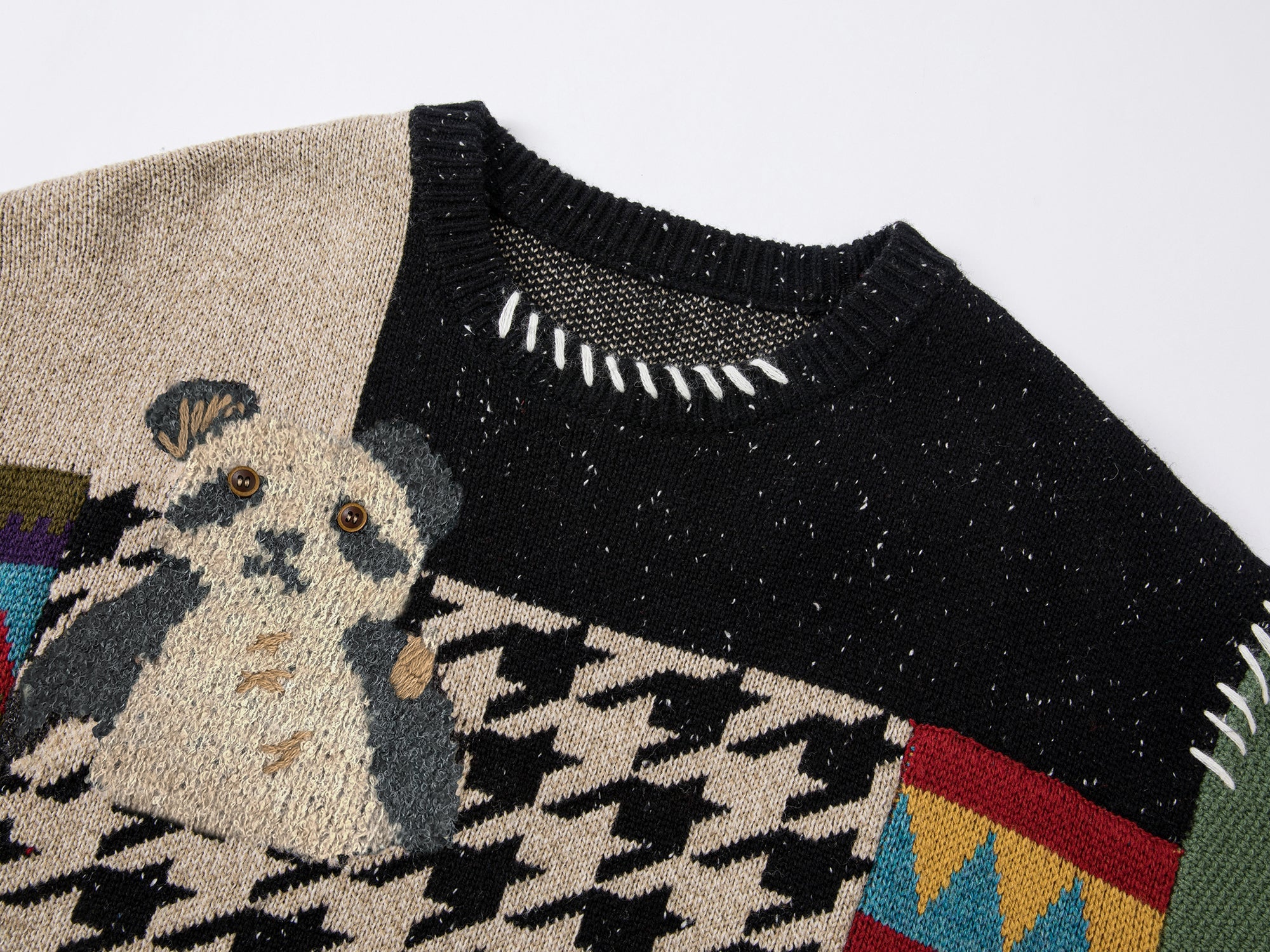 Patchwork knitted sweater