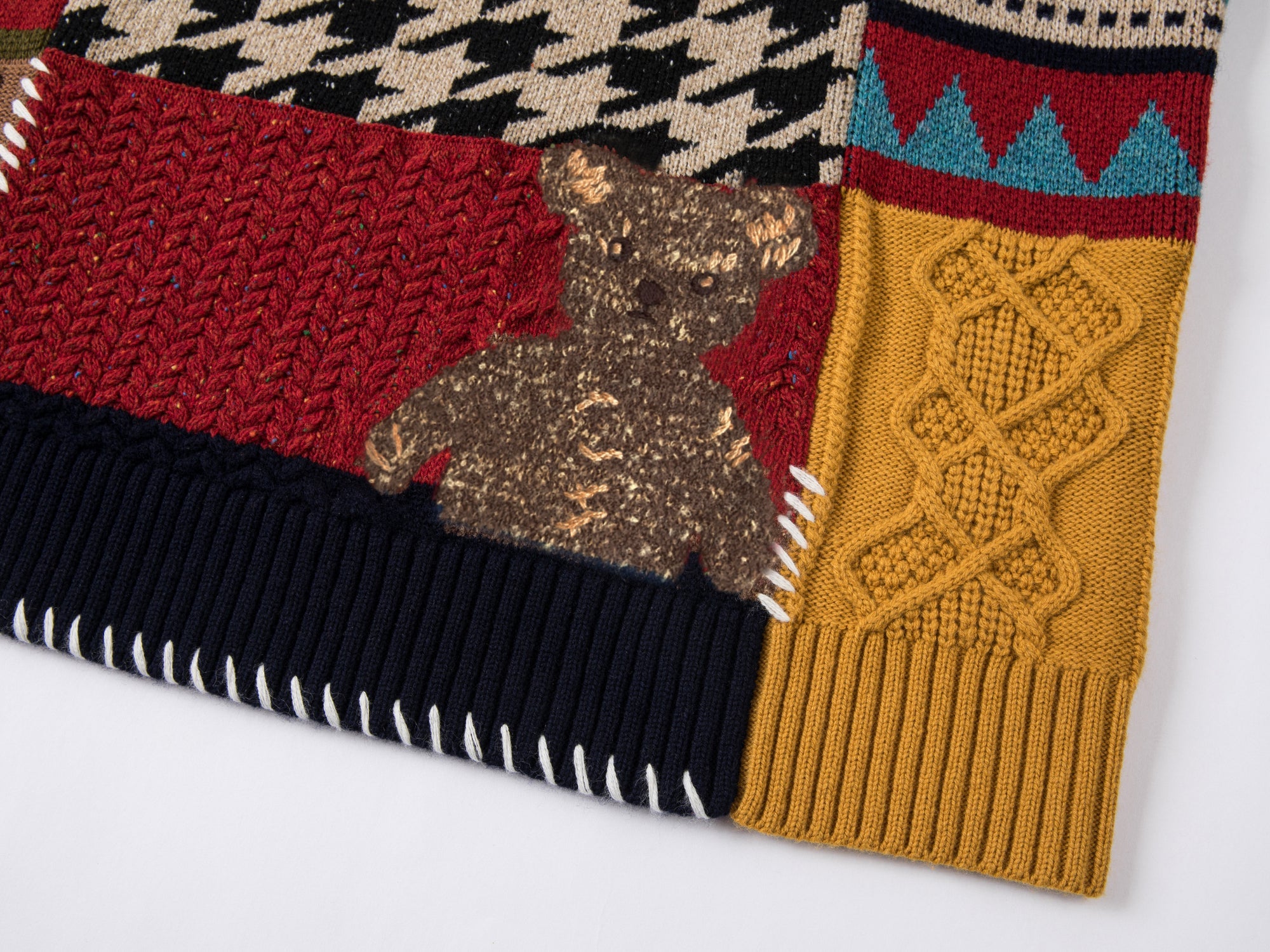 Patchwork knitted sweater