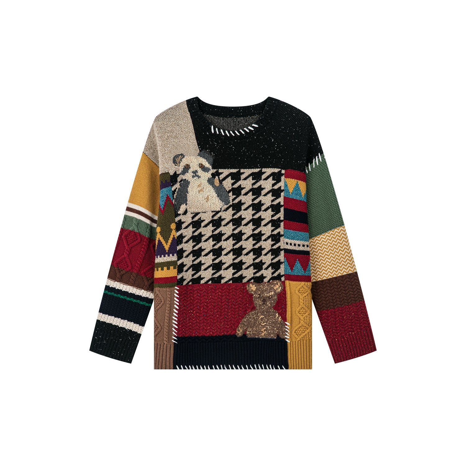 Patchwork knitted sweater