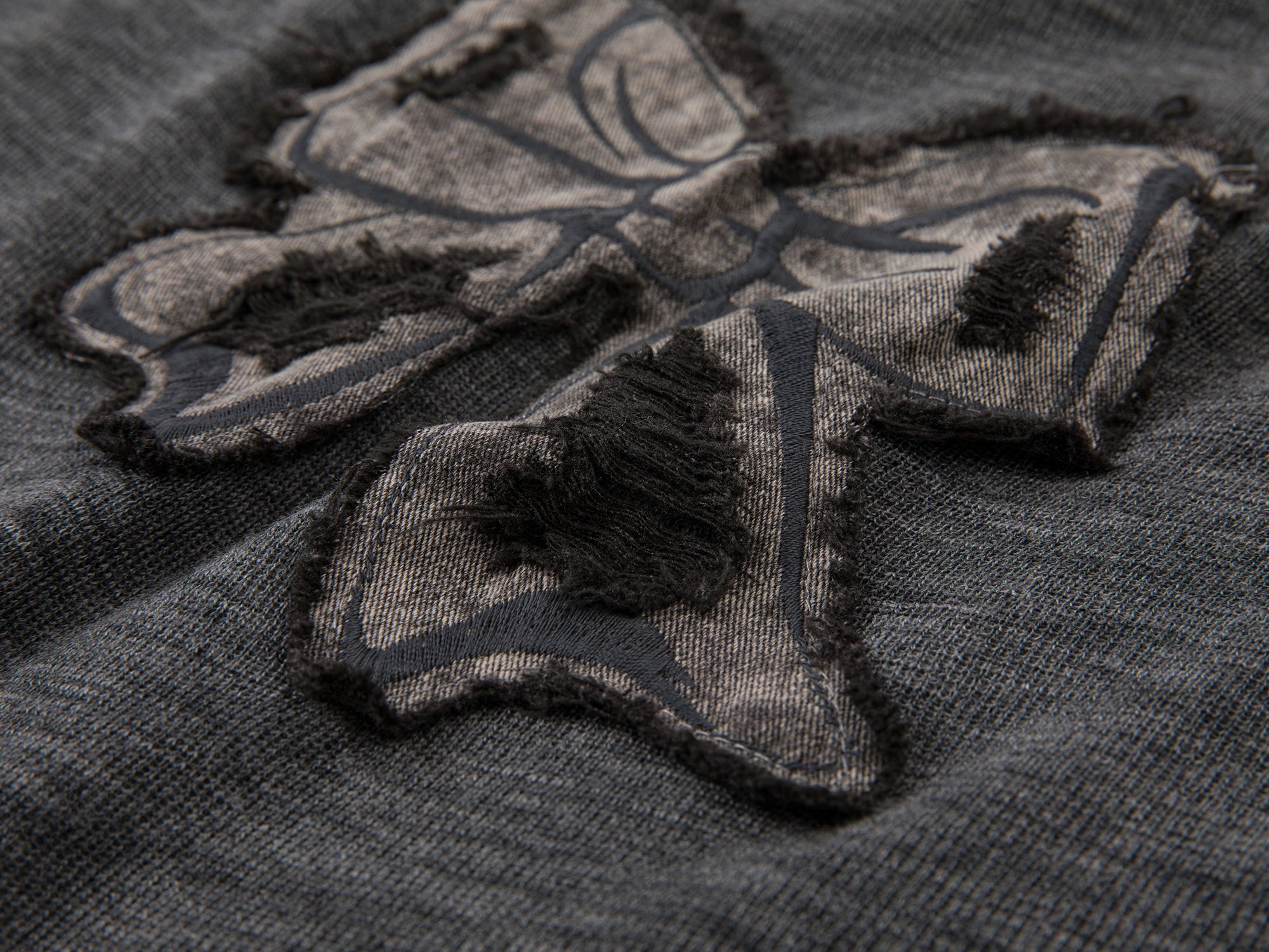 Faux-layered washed pullover sweater with bow detail