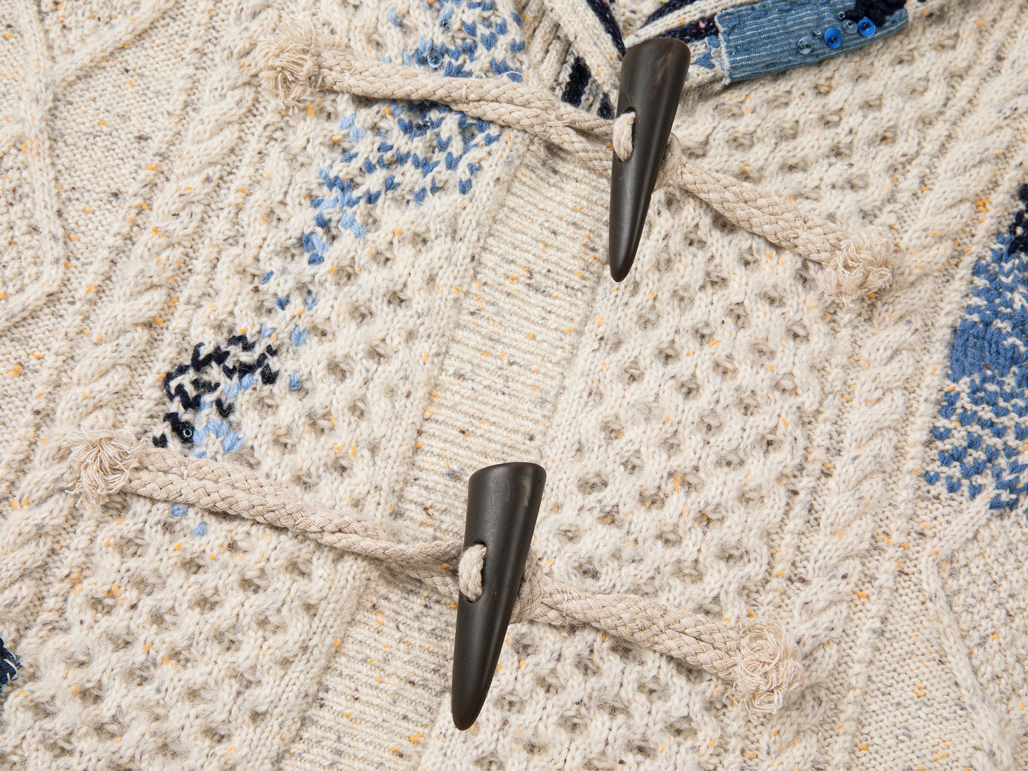 Sailor collar cable knit cardigan